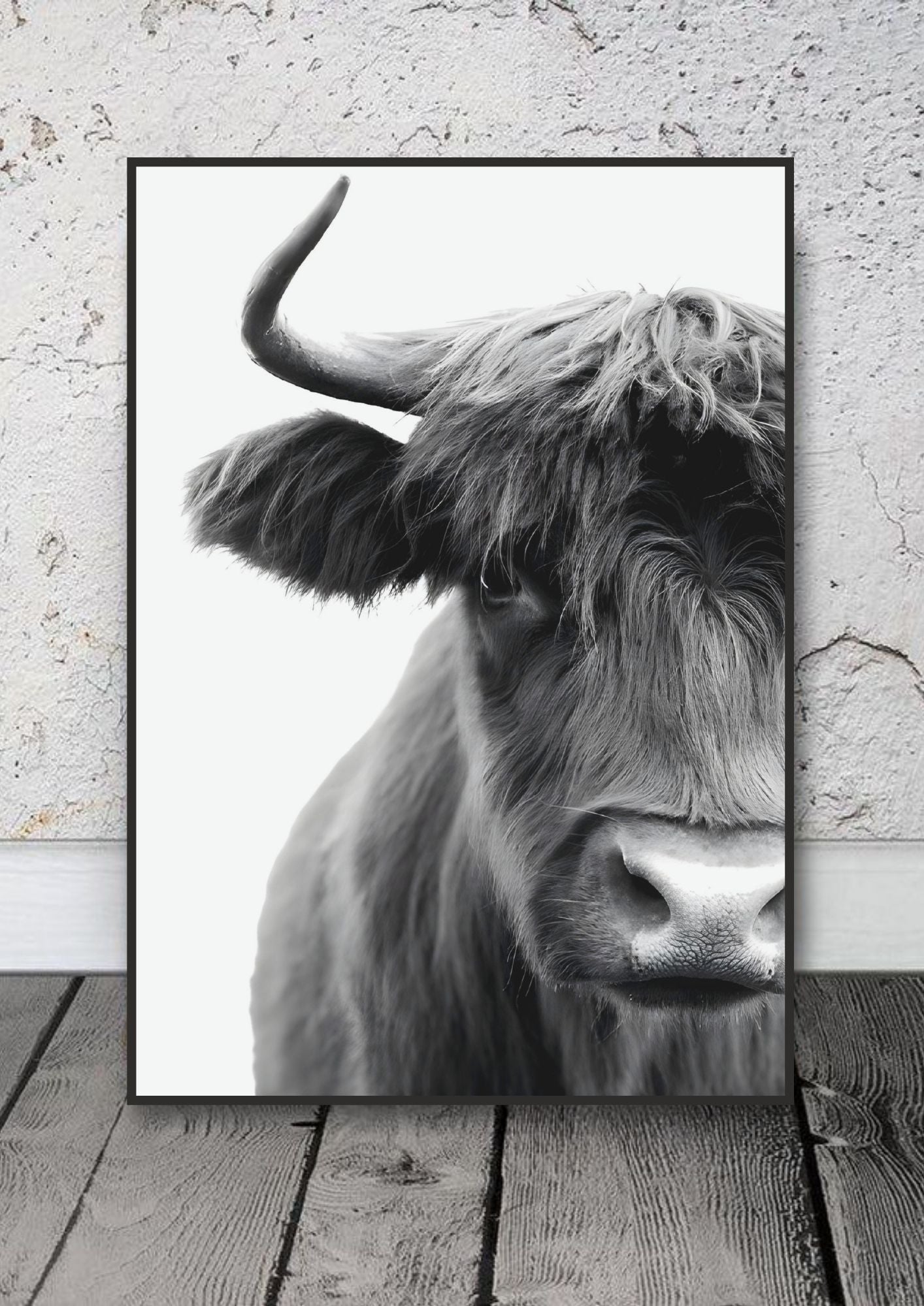 Minimalist Cow Photography – Modern Ranch Decor Poster