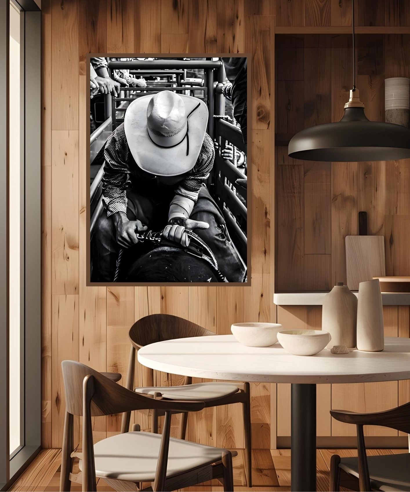 Cowboy Rodeo Printable – Black & White Western Wall Art