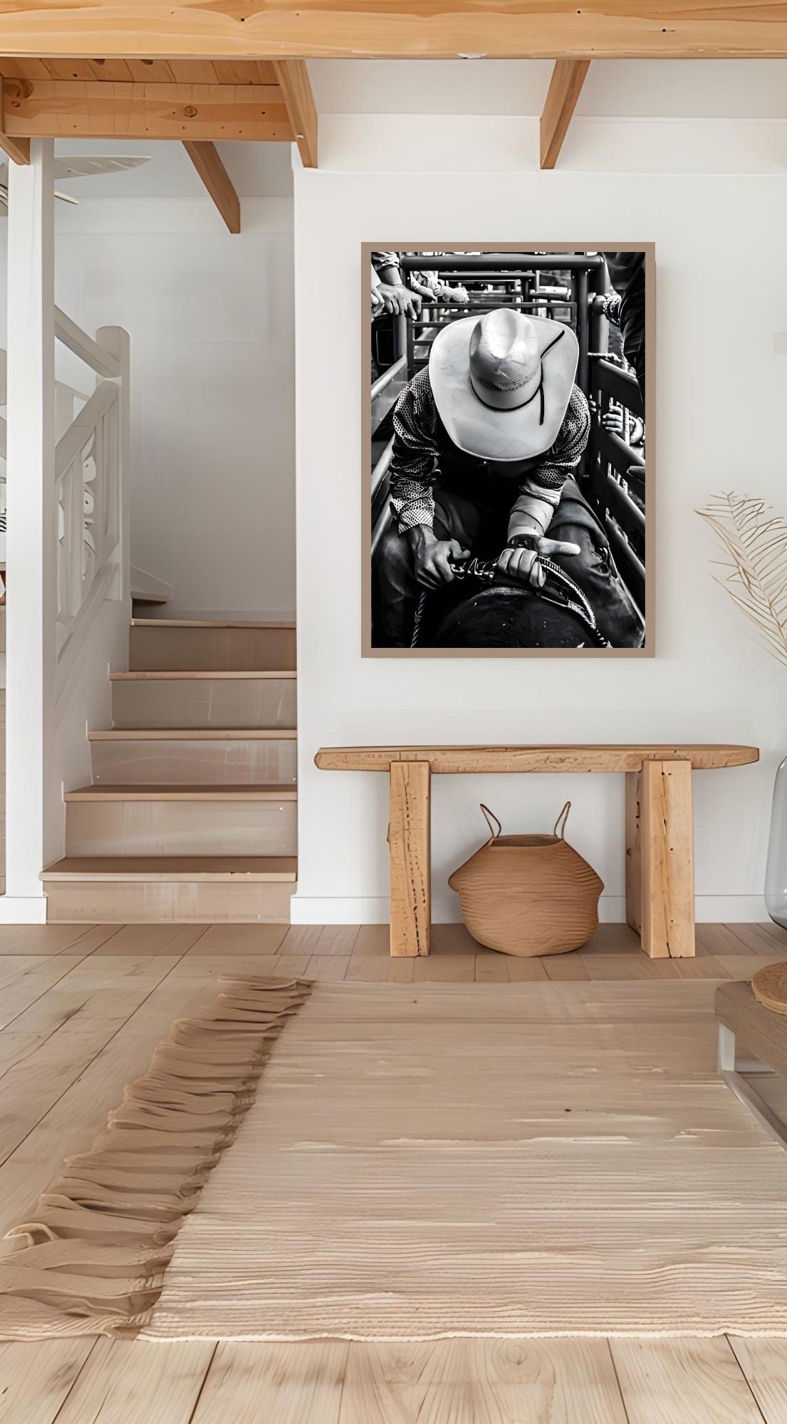 Cowboy Rodeo Printable – Black & White Western Wall Art
