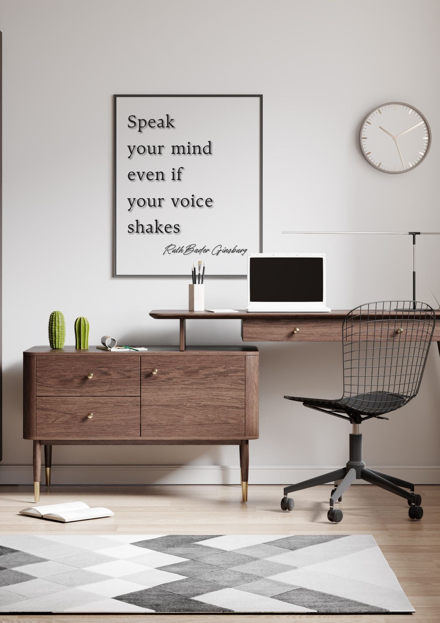 Speak Your Mind Even If Your Voice Shakes - Inspirational Wall Art Quote