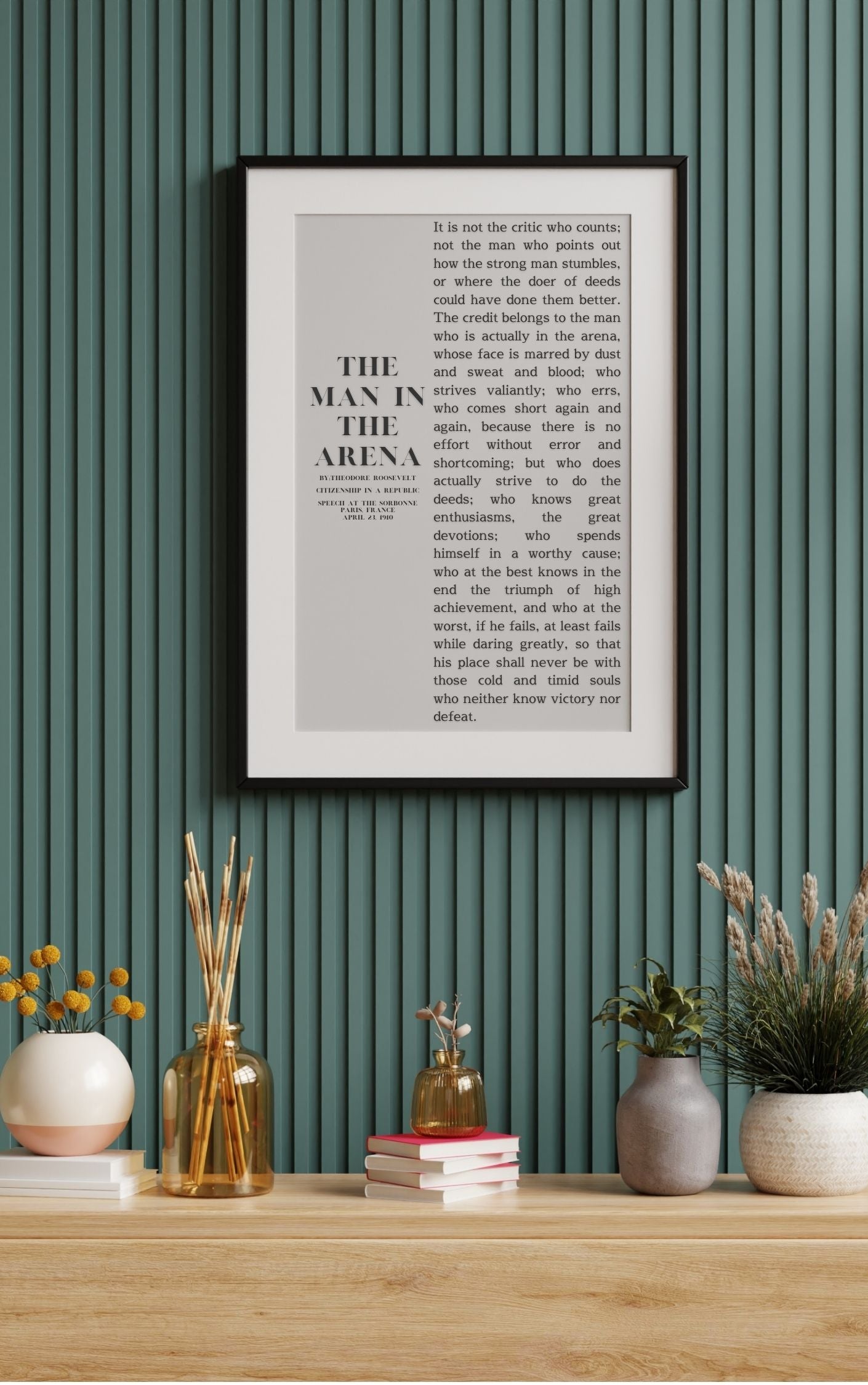 The Man in the Arena by Theodore Roosevelt – Inspirational Leadership Wall Art