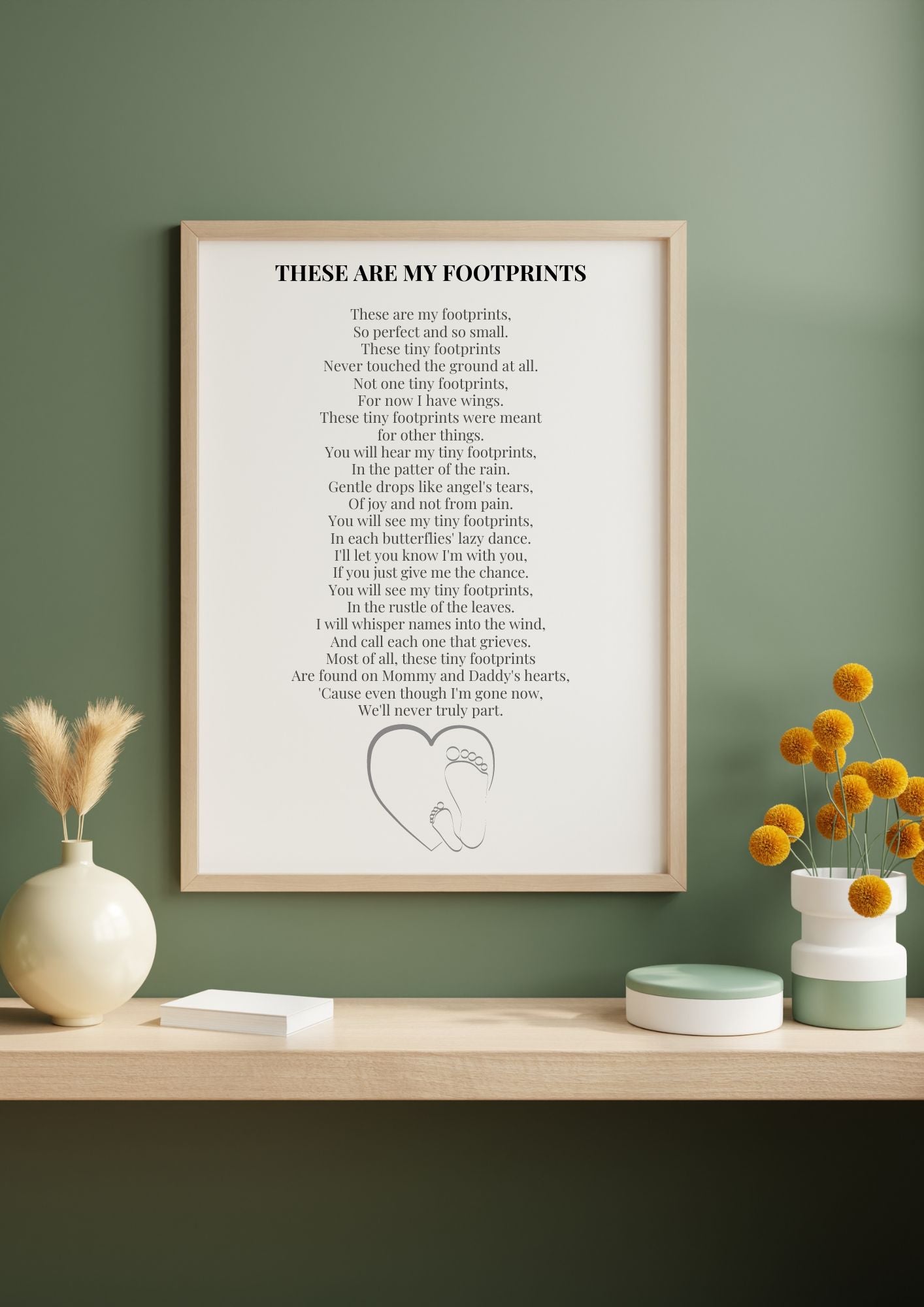 These Are My Footprints – Infant Loss Poem | Digital Download Wall Art