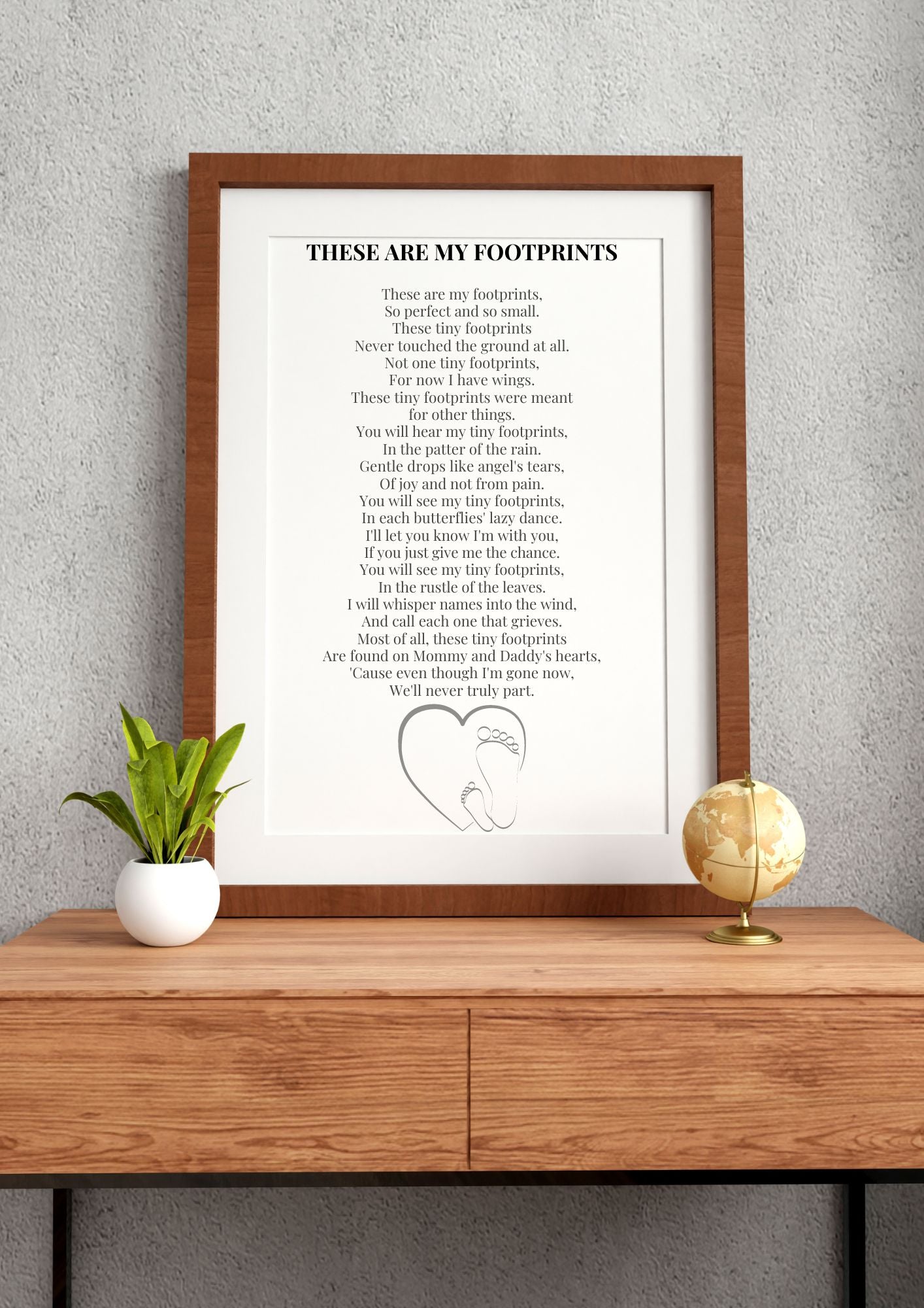 These Are My Footprints – Infant Loss Poem | Digital Download Wall Art