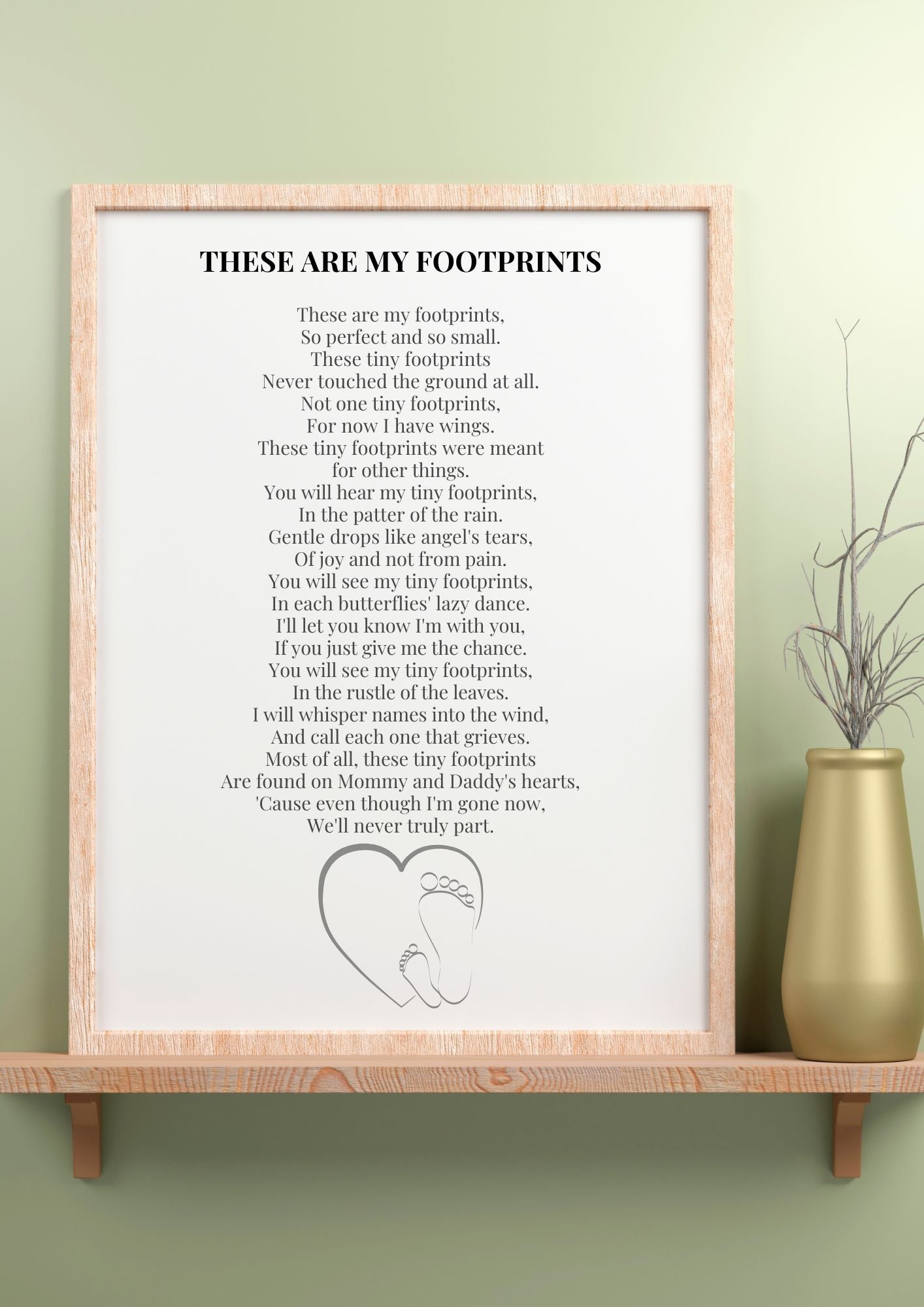 These Are My Footprints – Infant Loss Poem | Digital Download Wall Art