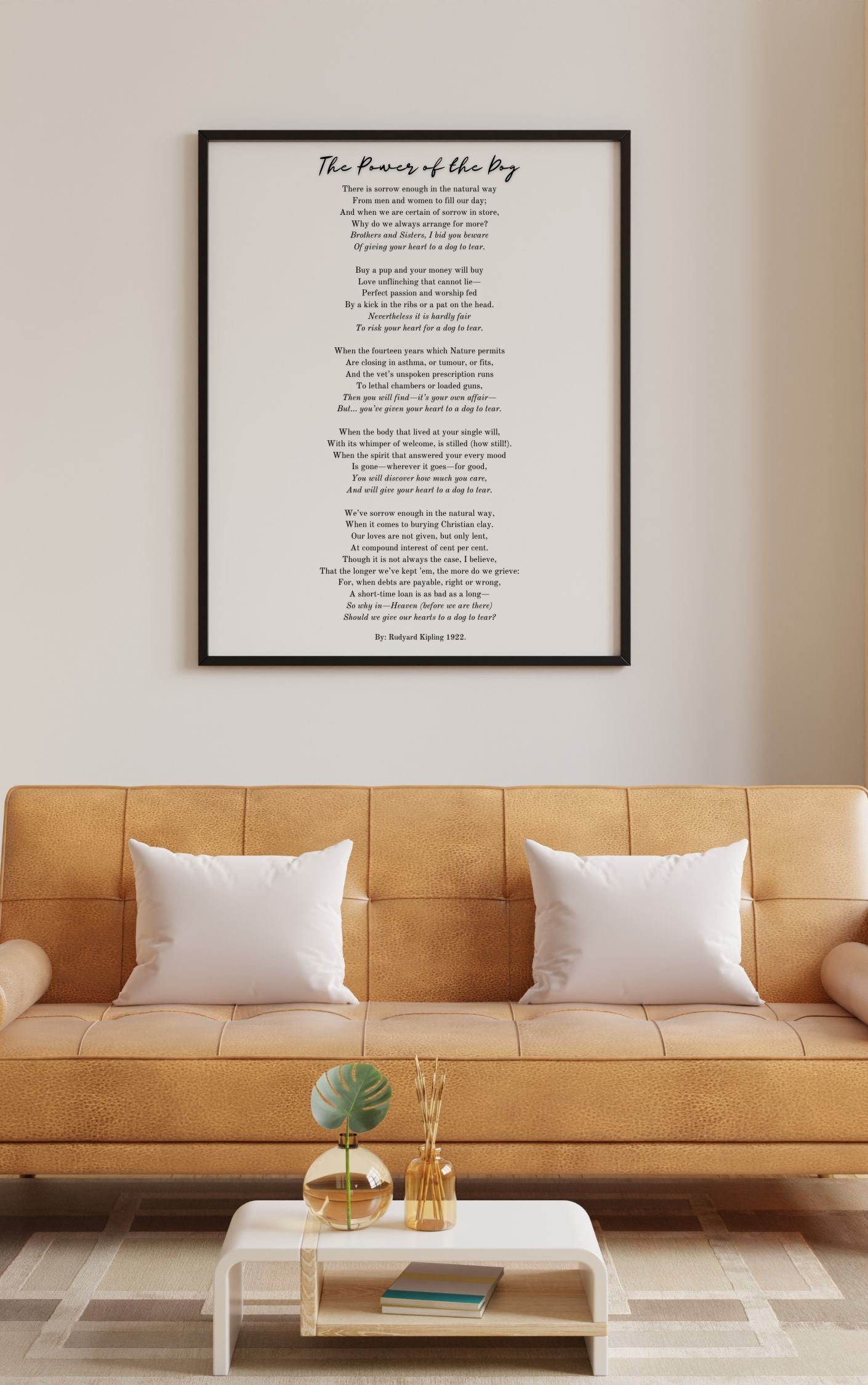 The Power of the Dog by Rudyard Kipling – Heartfelt Pet Loss Poem Print