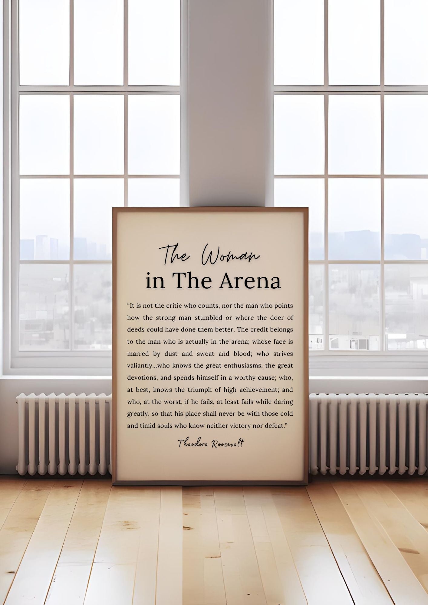 The Woman in The Arena – Theodore Roosevelt | Inspirational Quote Print | Motivational Wall Art