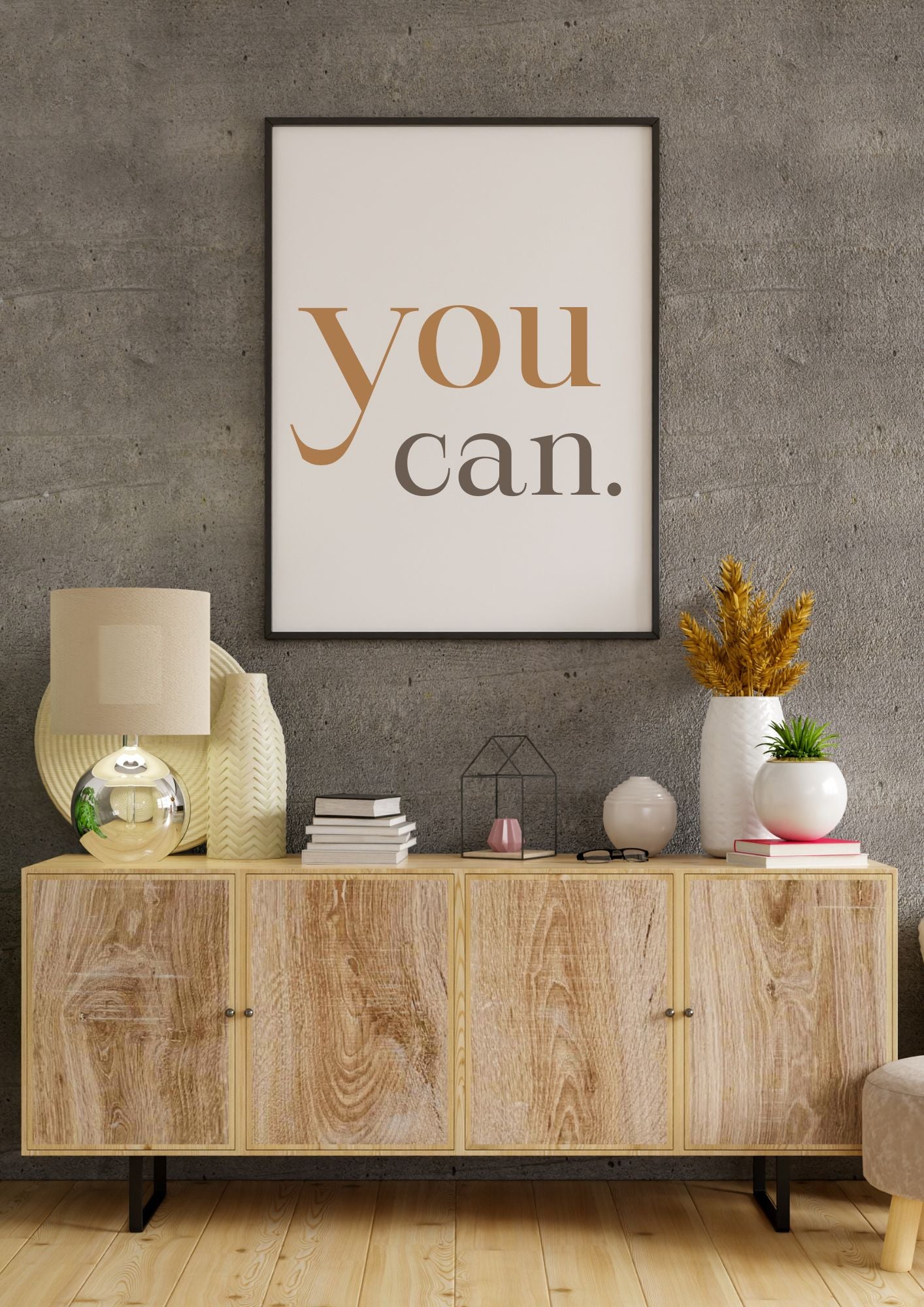 You Can Minimalist Printable Quote Wall Art Download