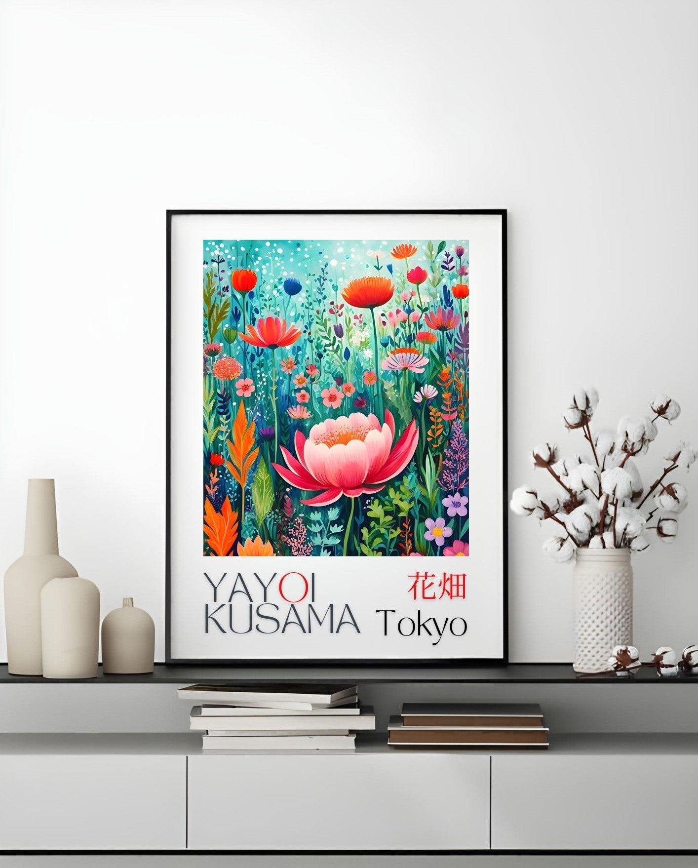 Yayoi Kusama Inspired Wildflower Meadow Art – Vibrant Floral Print