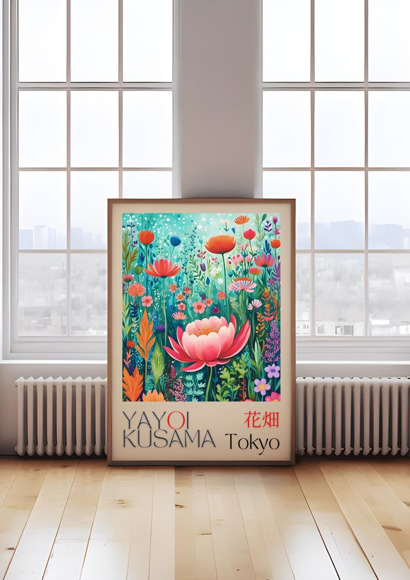 Yayoi Kusama Inspired Wildflower Meadow Art – Vibrant Floral Print