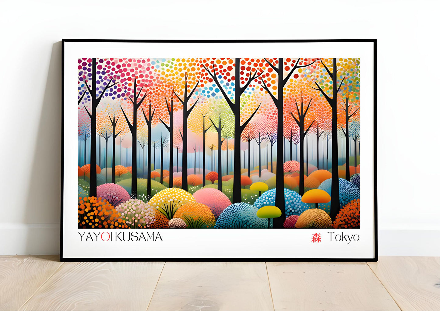 Yayoi Kusama Inspired Printable Art – Colorful Abstract Forest – Digital Download