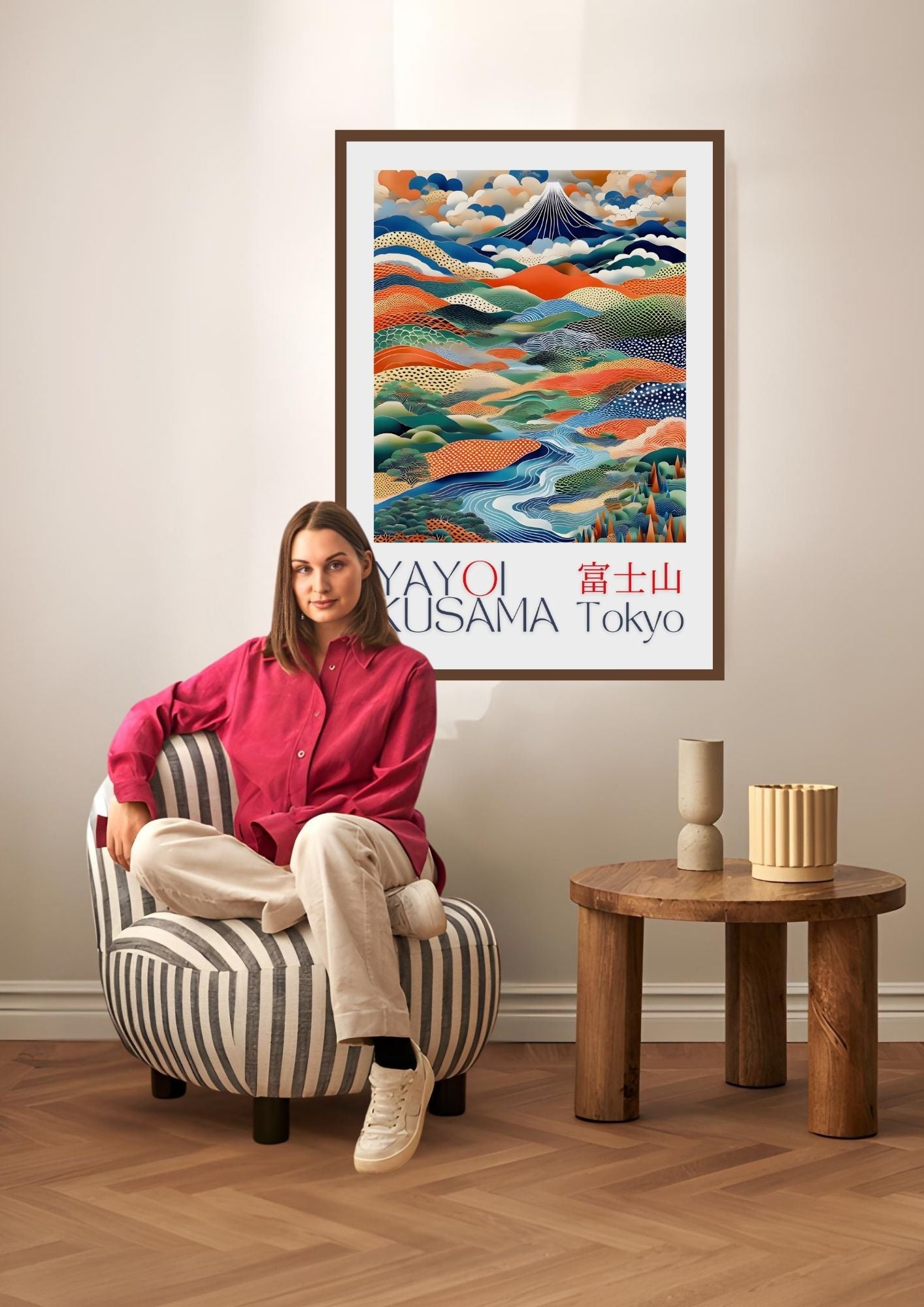 Japanese Landscape Art Print | Yayoi Kusama Inspired | Mount Fuji Wall Art | Digital Download