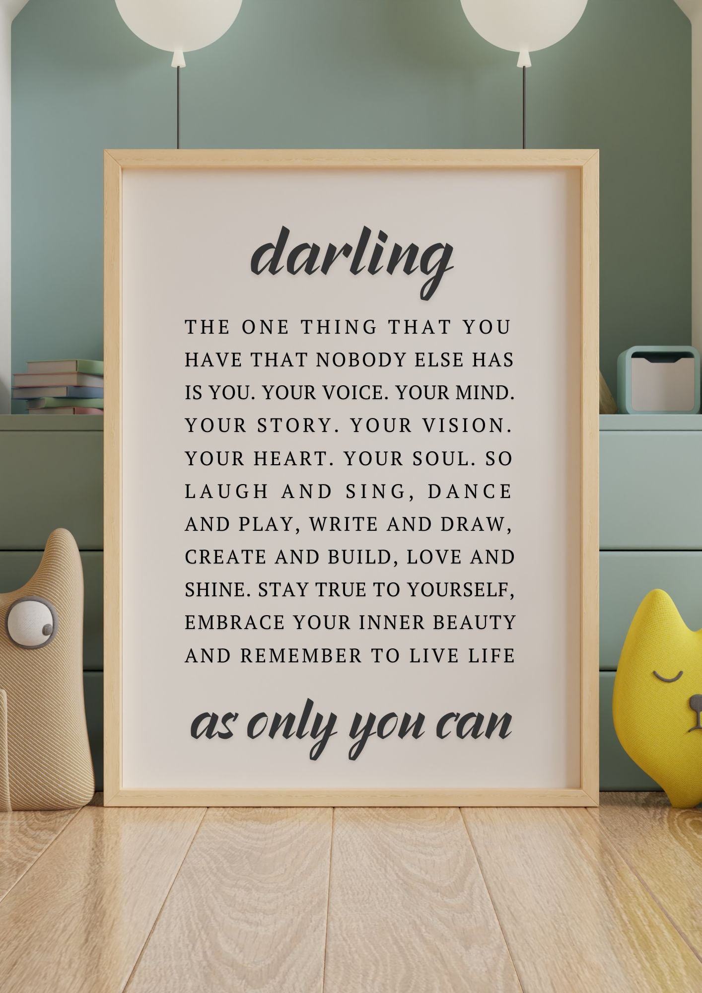 Darling – Inspirational Wall Art Print – Motivational Quote – Digital Download
