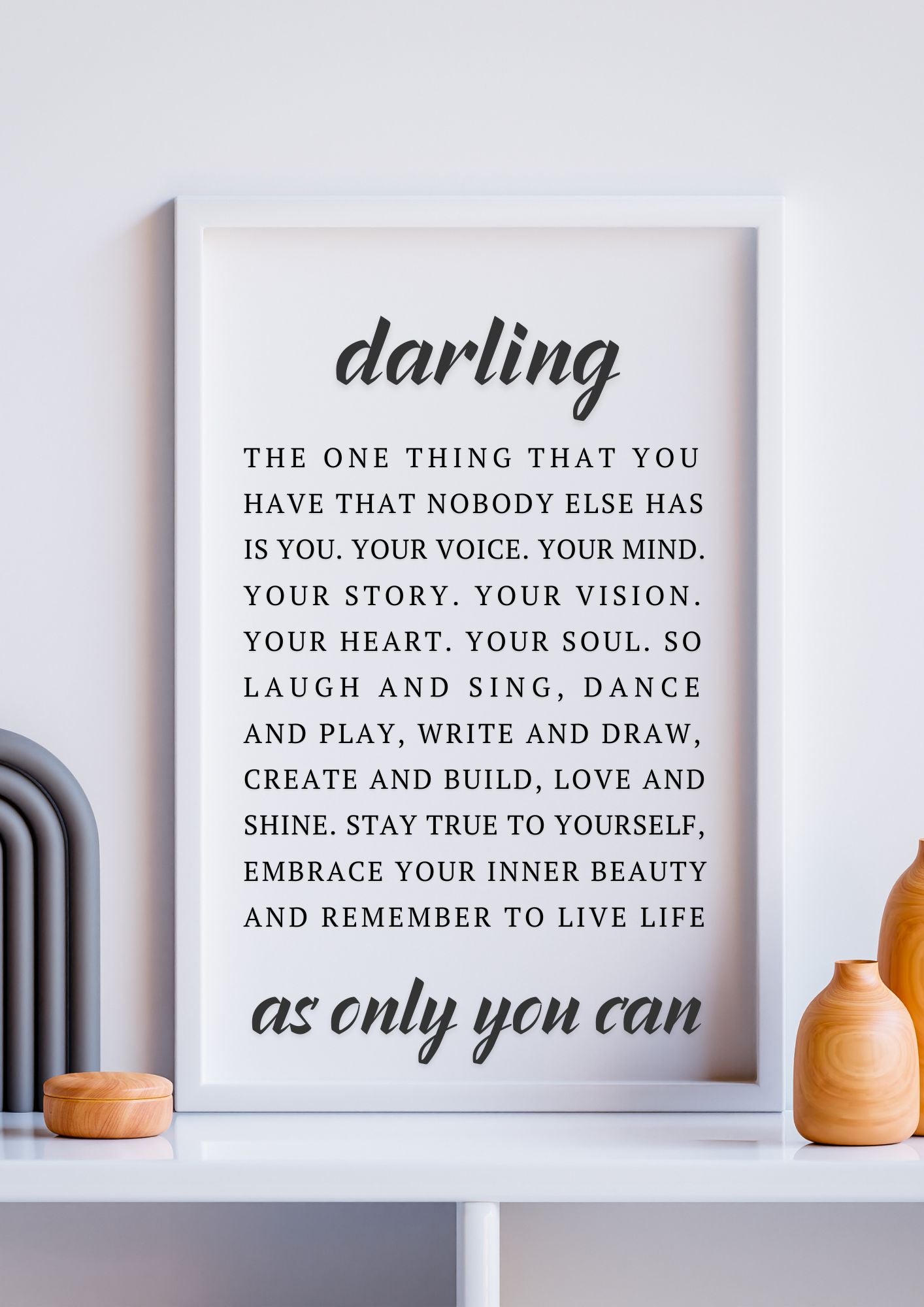 Darling – Inspirational Wall Art Print – Motivational Quote – Digital Download