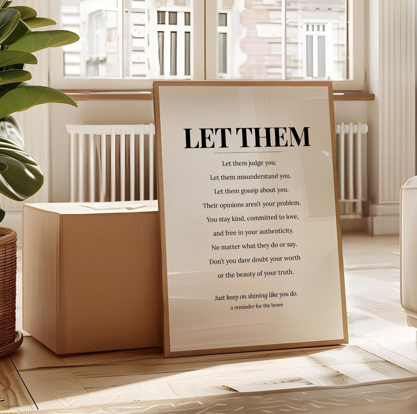 Let Them Quote Wall Art – Motivational Poster for Home or Office, Self-Love & Confidence Printable Decorome Decor for Confidence & Self-Worth