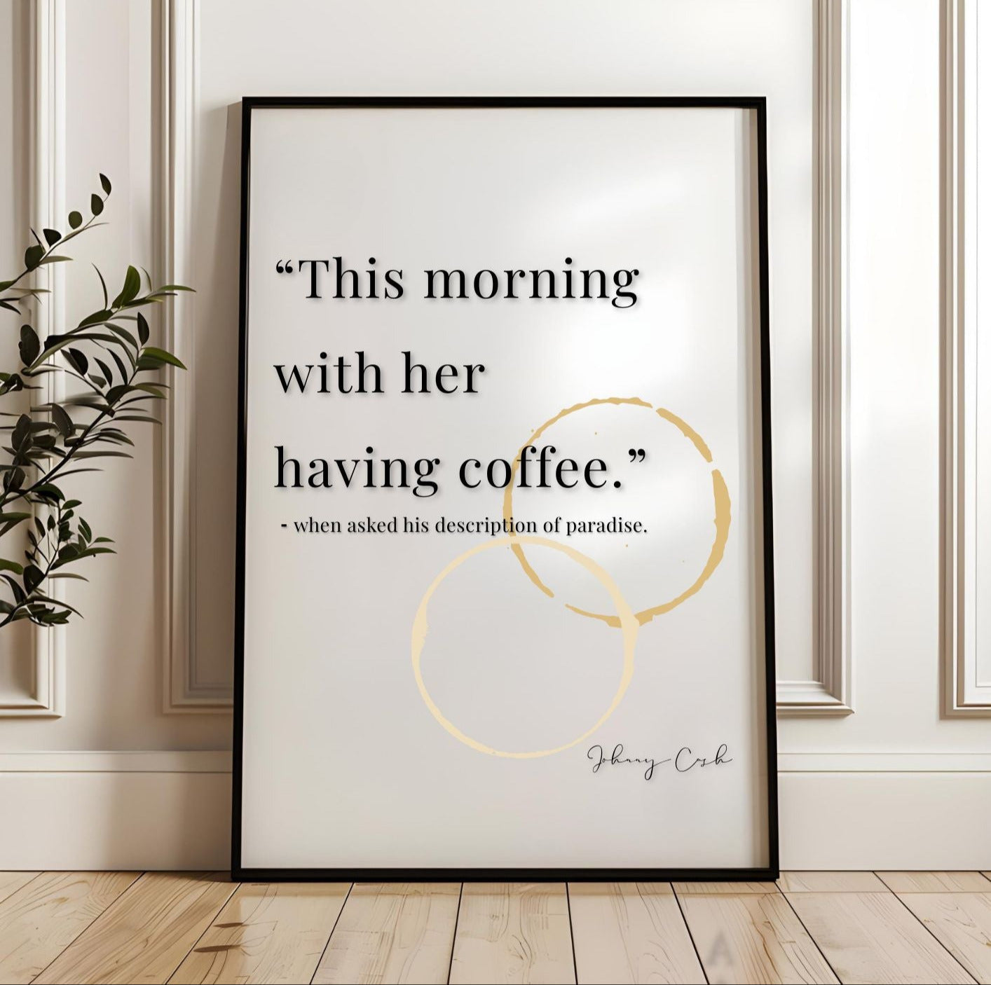 Johnny Cash Coffee Quote Print | Coffee Wall Art | Gift for Host
