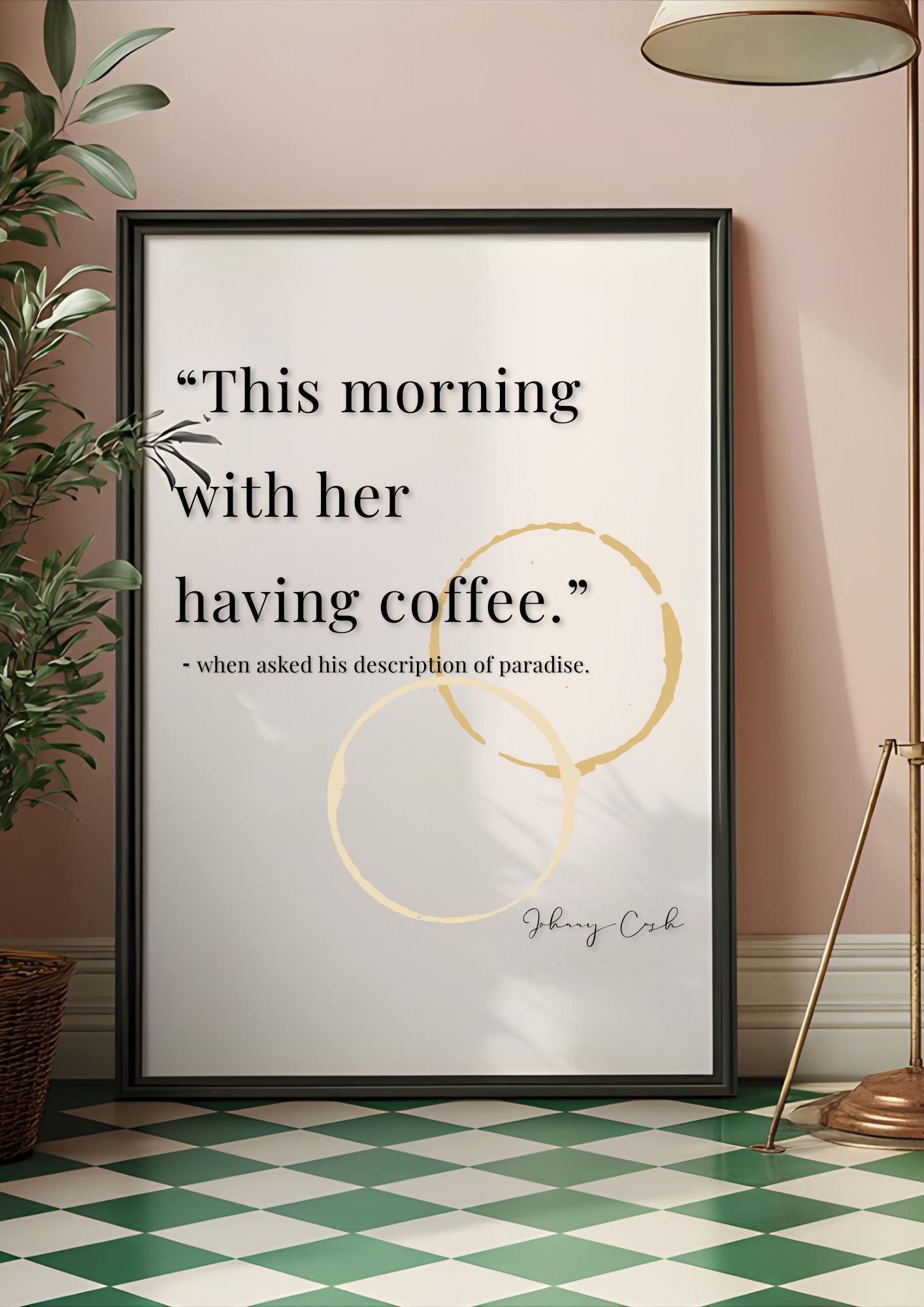 Johnny Cash Coffee Quote Print | Coffee Wall Art | Gift for Host