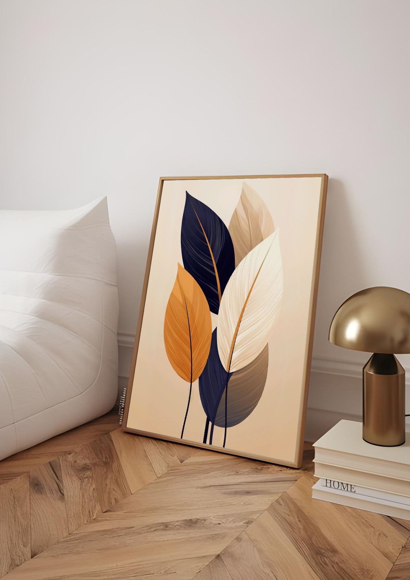 Minimalist Leaf Wall Art Print – Fall Decor & Autumn Gift for Host