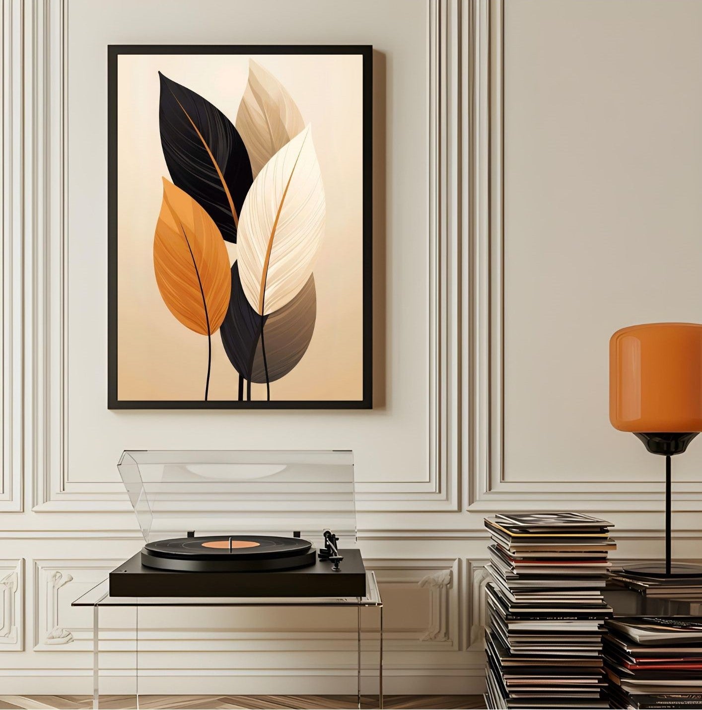 Minimalist Leaf Wall Art Print – Fall Decor & Autumn Gift for Host