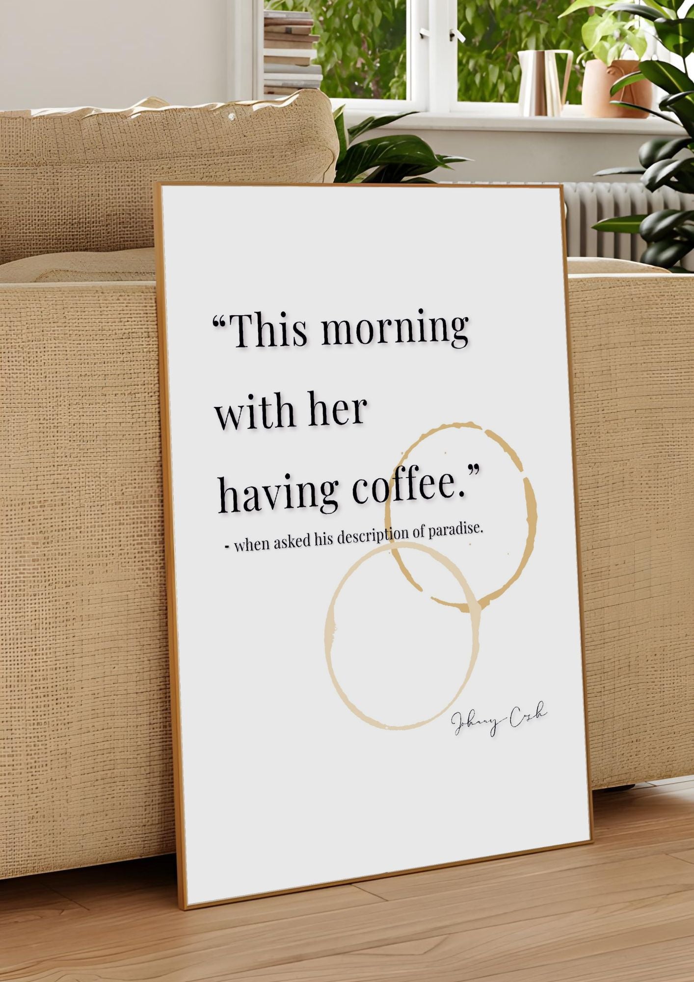 Johnny Cash Coffee Quote Print | Coffee Wall Art | Gift for Host