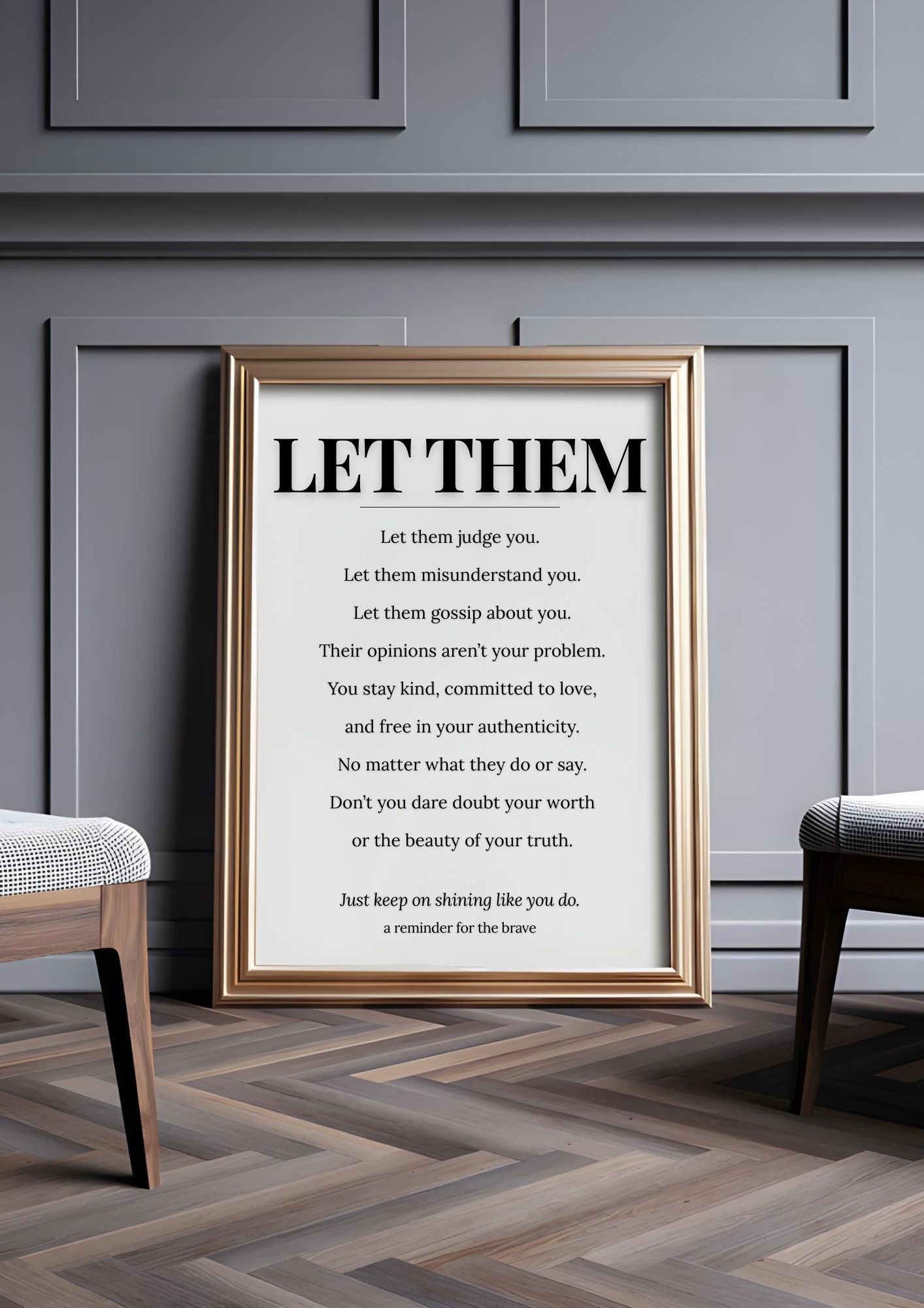 Let Them Quote Wall Art – Motivational Poster for Home or Office, Self-Love & Confidence Printable Decorome Decor for Confidence & Self-Worth