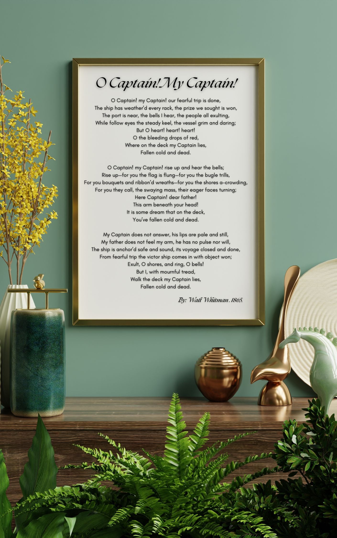 O Captain! My Captain! - Walt Whitman Poem Print