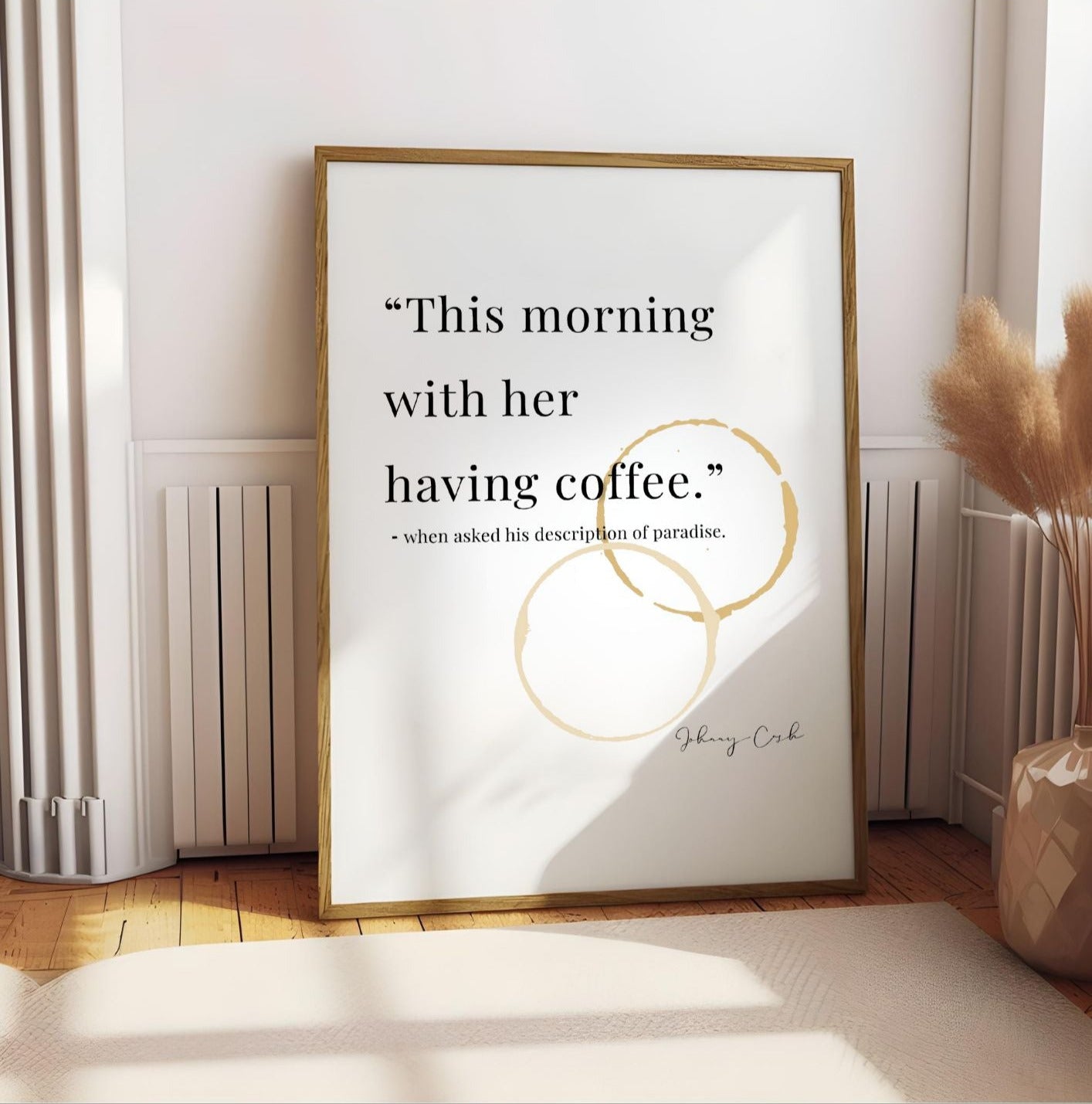 Johnny Cash Coffee Quote Print | Coffee Wall Art | Gift for Host