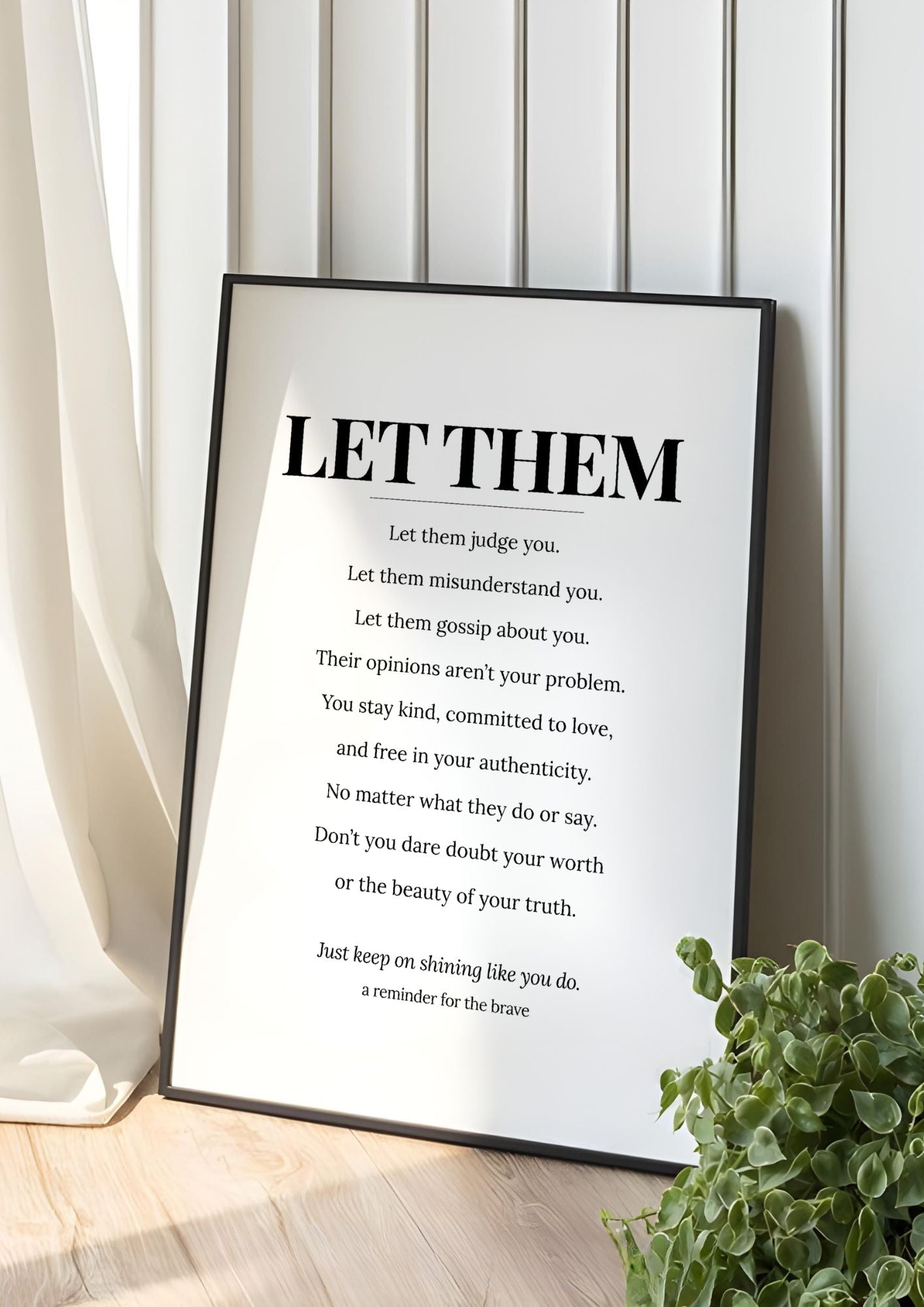 Let Them Quote Wall Art – Motivational Poster for Home or Office, Self-Love & Confidence Printable Decorome Decor for Confidence & Self-Worth