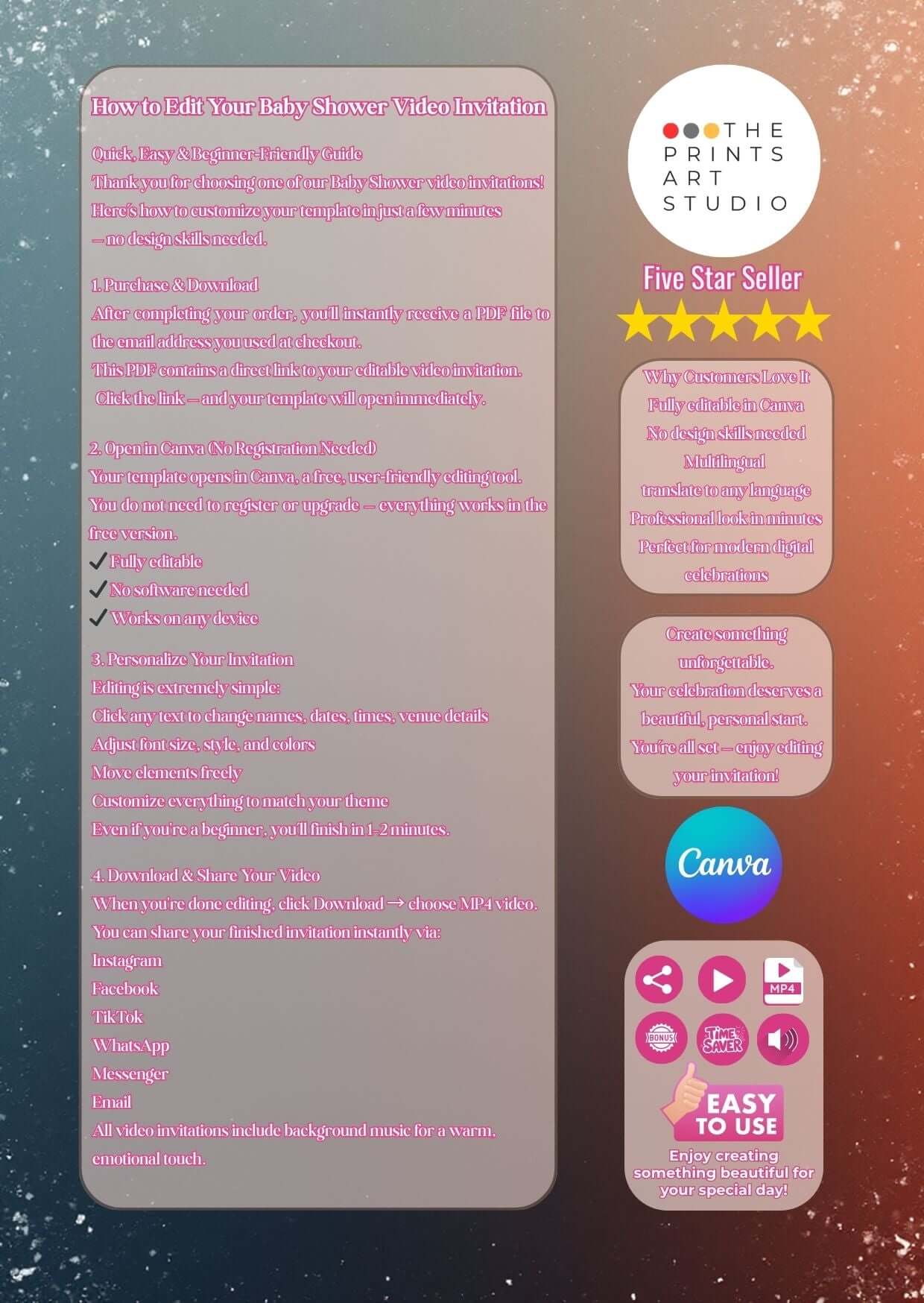 Cloud cake birthday video invitation – cinematic animated birthday design.
