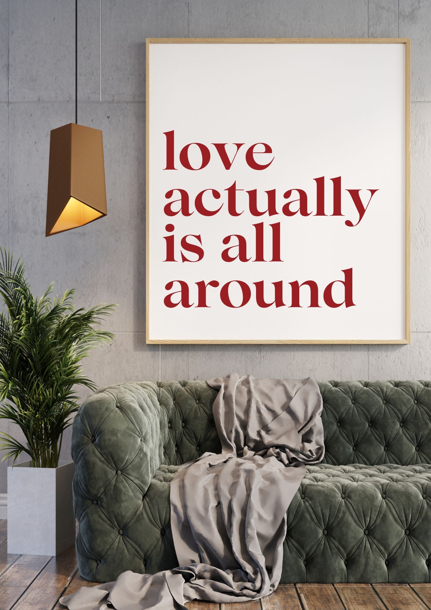 Love Actually Is All Around – Minimalist Romantic Quote Wall Art