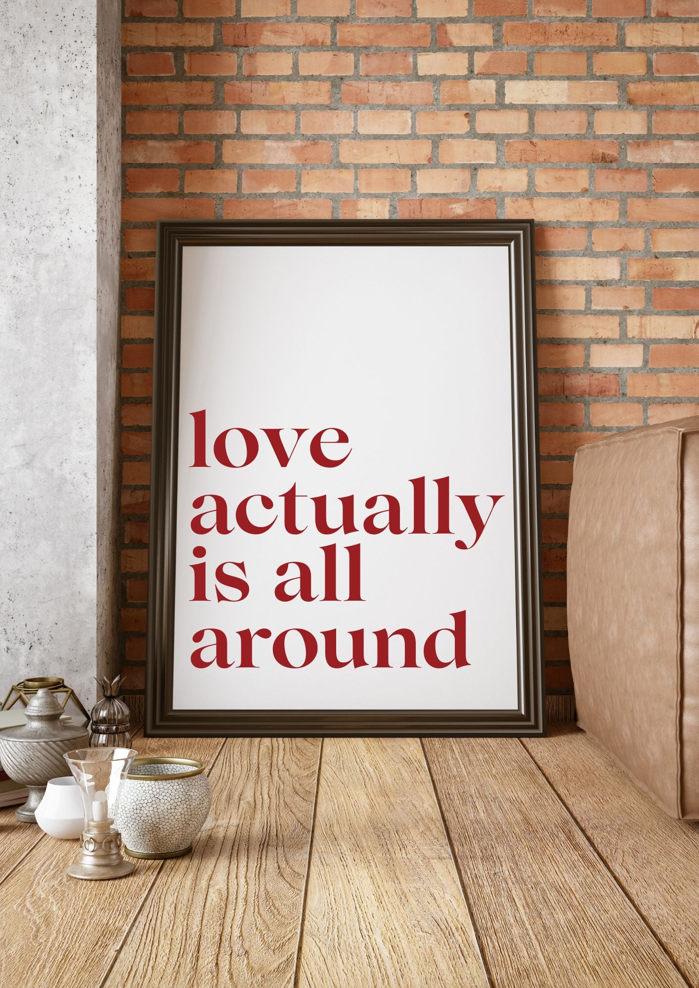 Love Actually Is All Around – Minimalist Romantic Quote Wall Art