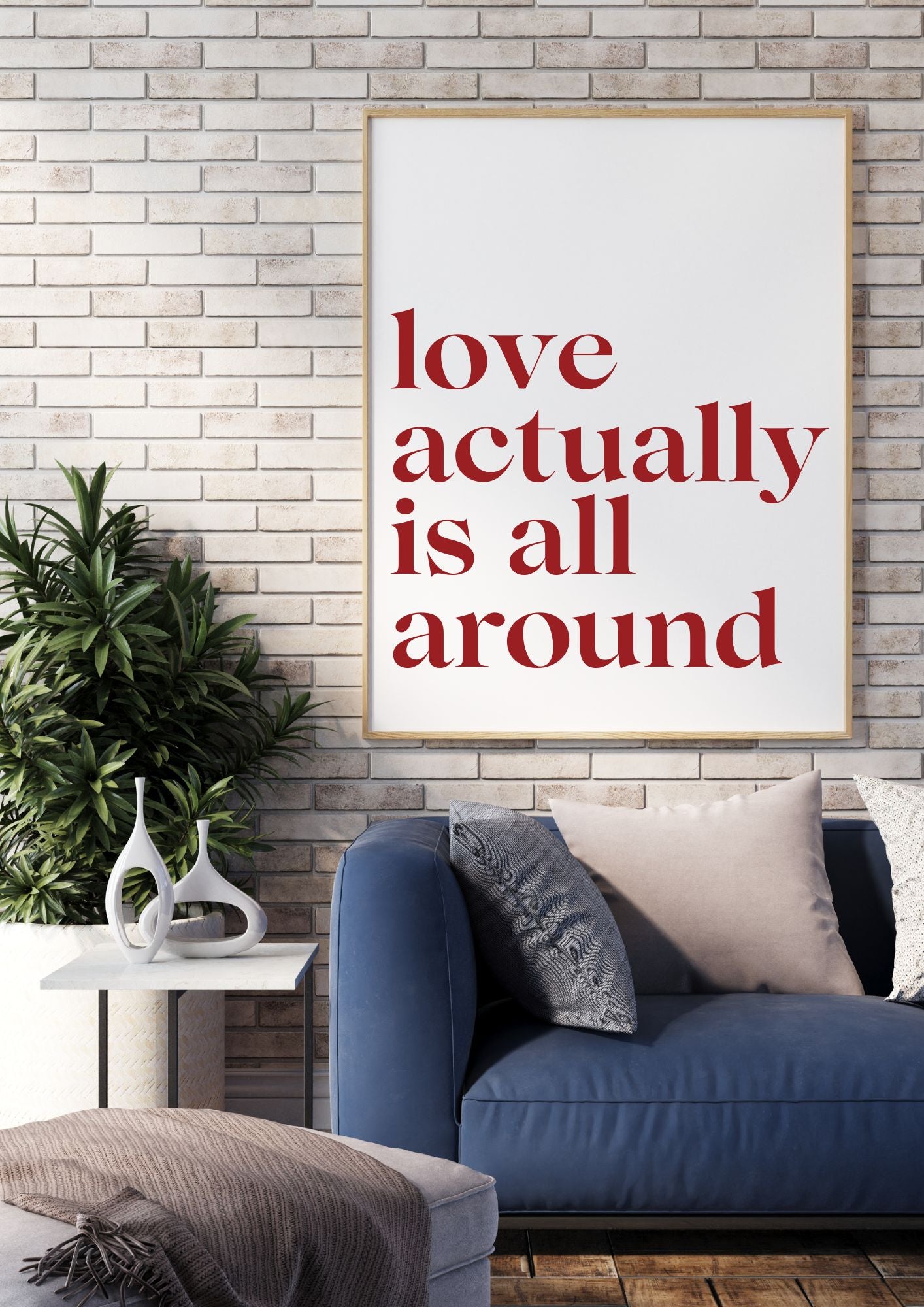 Love Actually Is All Around – Minimalist Romantic Quote Wall Art