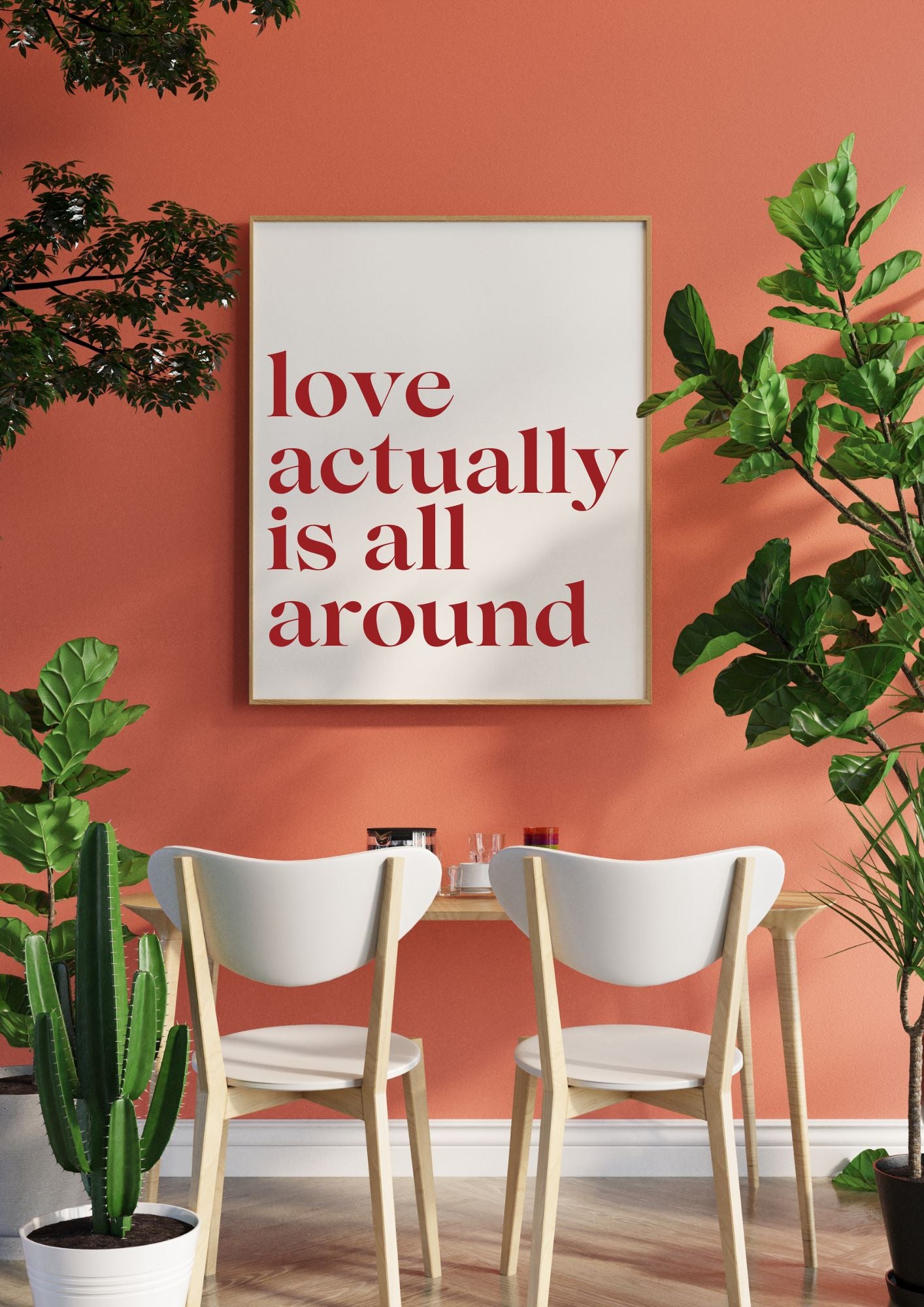 Love Actually Is All Around – Minimalist Romantic Quote Wall Art