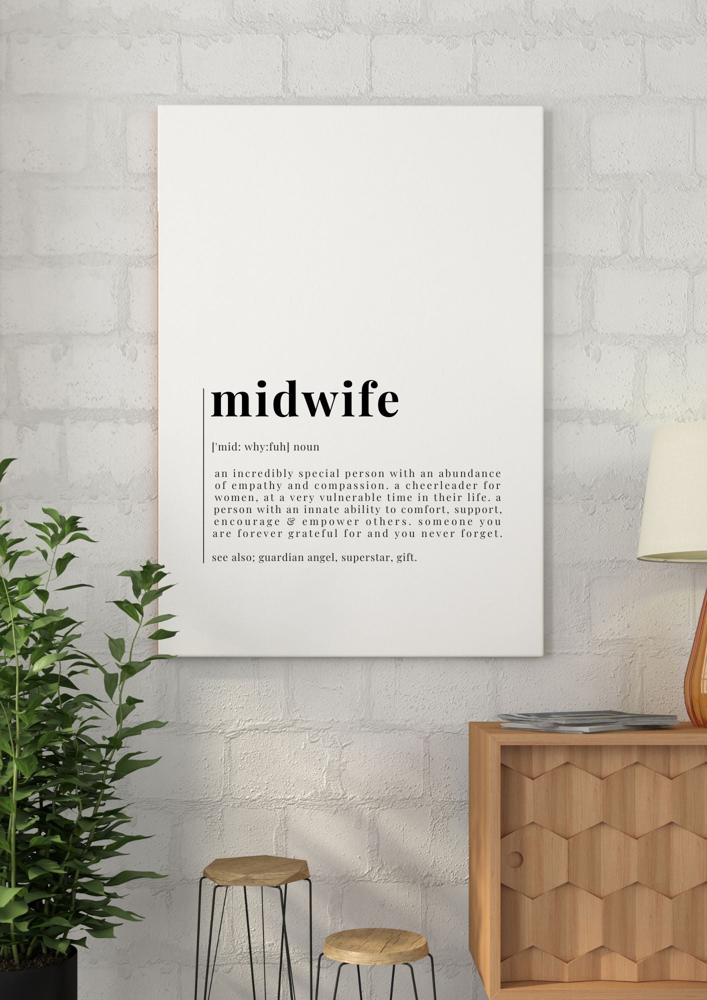Midwife Definition Wall Art – Digital Thank You Print for Birth Workers