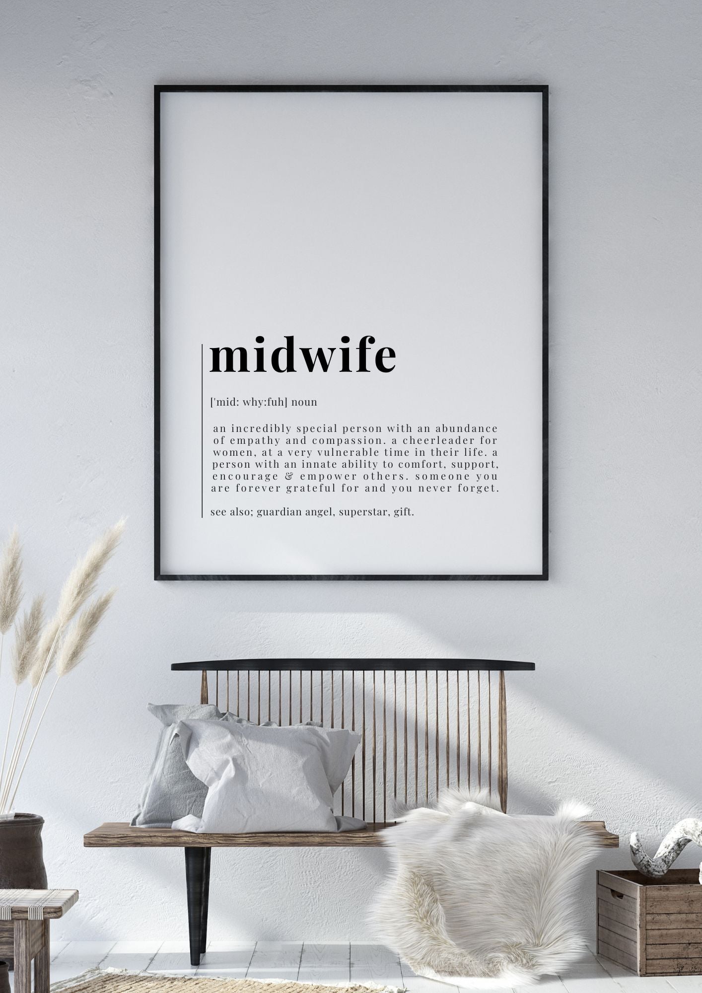 Midwife Definition Wall Art – Digital Thank You Print for Birth Workers