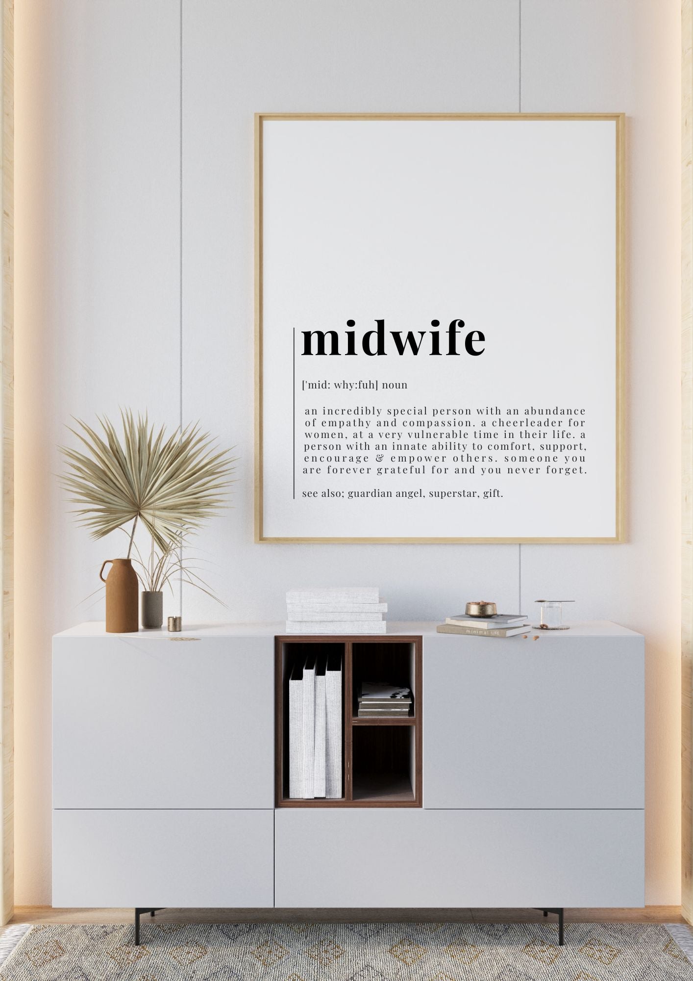 Midwife Definition Wall Art – Digital Thank You Print for Birth Workers