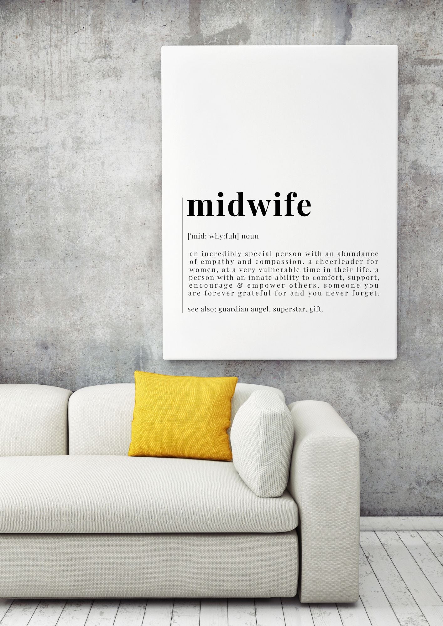 Midwife Definition Wall Art – Digital Thank You Print for Birth Workers