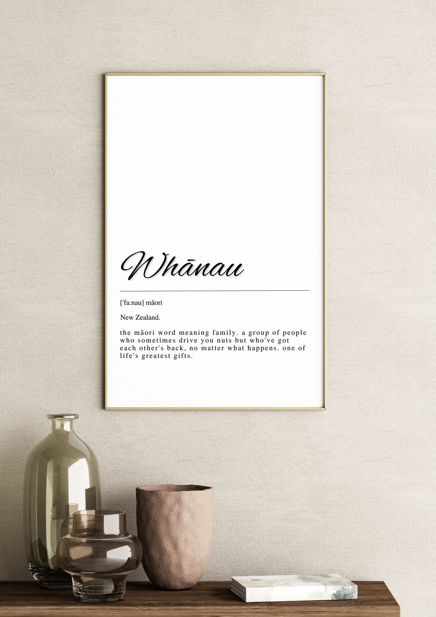 Whānau – Māori Family Definition Printable Wall Art