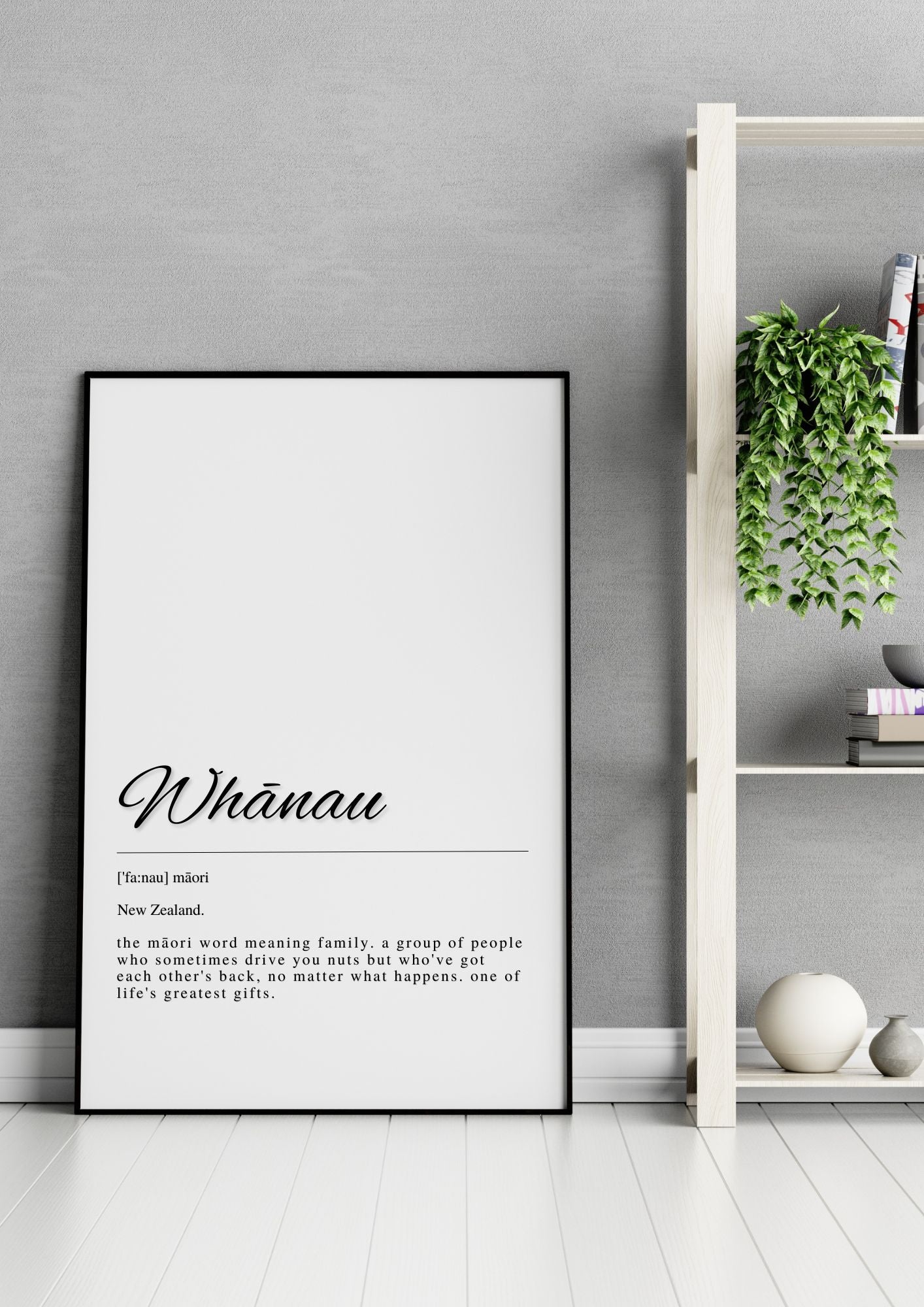 Whānau – Māori Family Definition Printable Wall Art