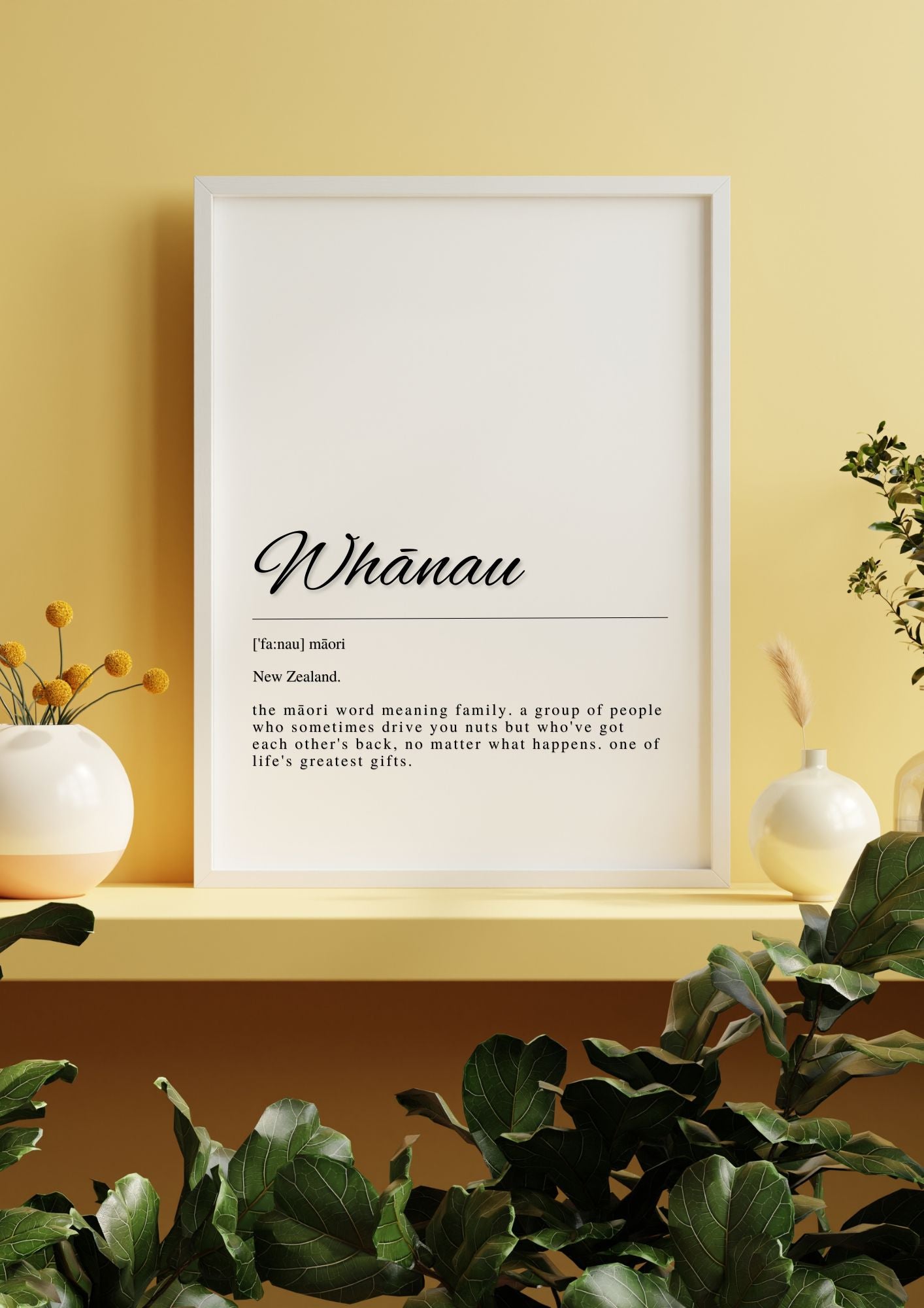 Whānau – Māori Family Definition Printable Wall Art