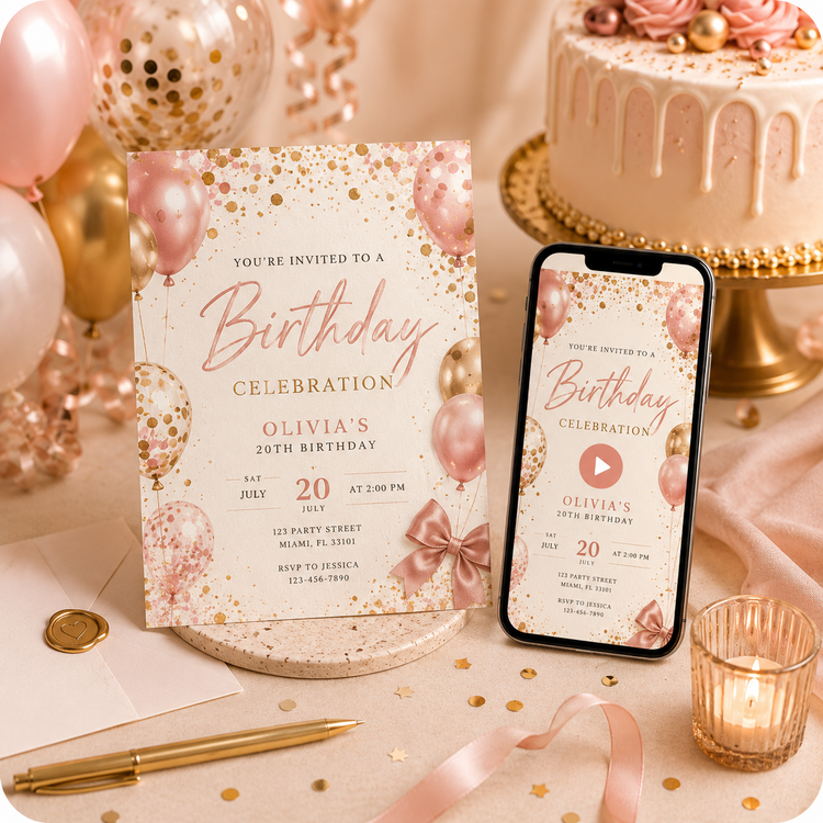 Party Invitation Templates showcasing editable designs for various celebrations, available for instant download in Canva.