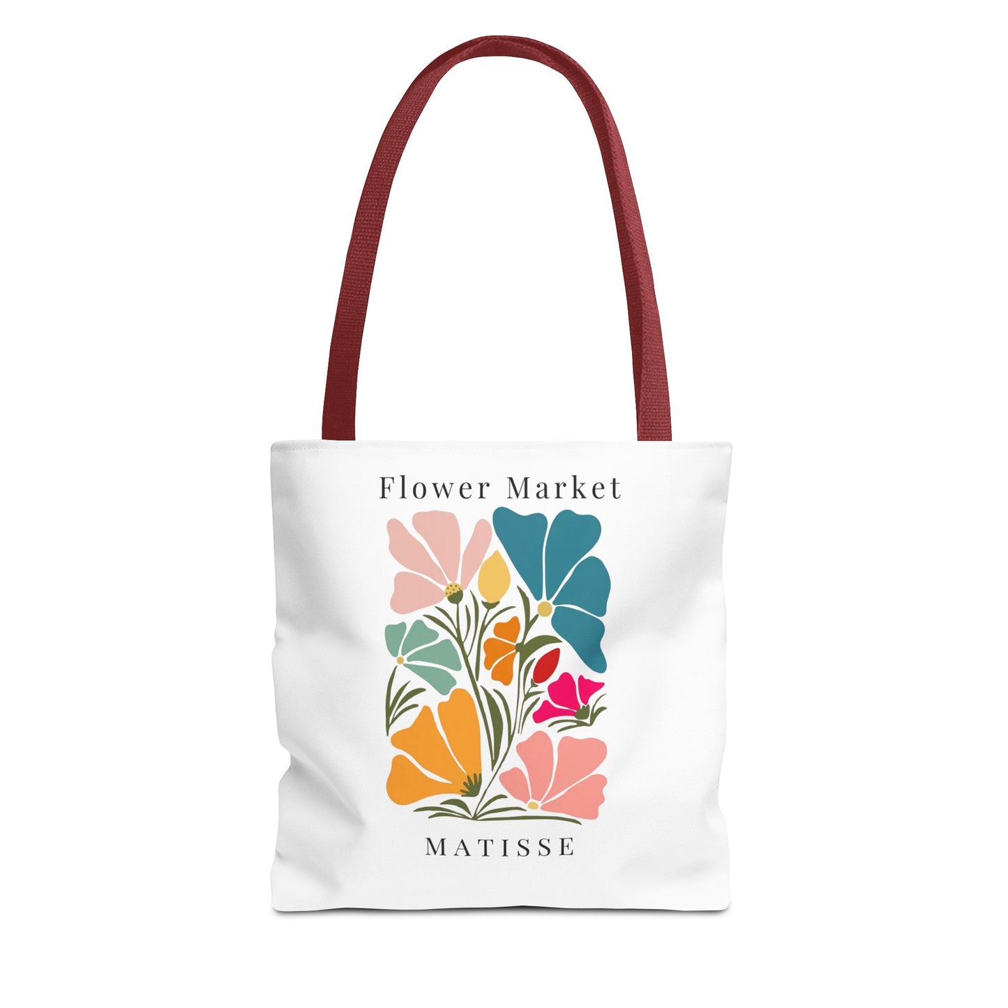 Henri Matisse tote bag featuring colorful abstract flower design, perfect for art lovers seeking a stylish and practical accessory.