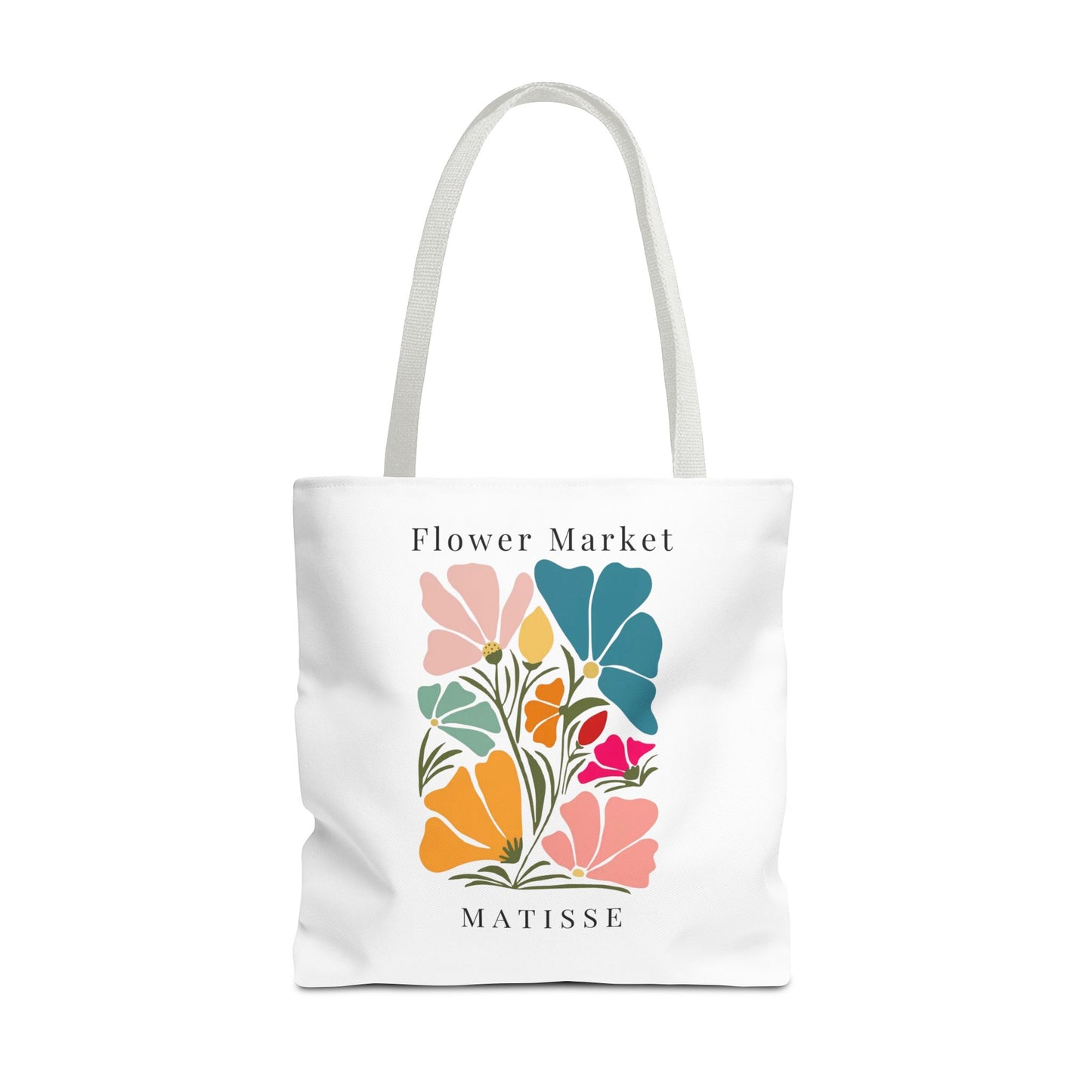 Henri Matisse tote bag with vibrant flower market design, artistic and colorful tote for art lovers.