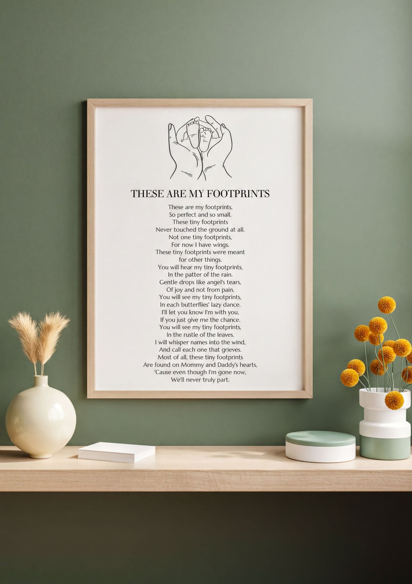These Are My Footprints Poem Wall Art - Digital Memorial Baby Loss Tribute