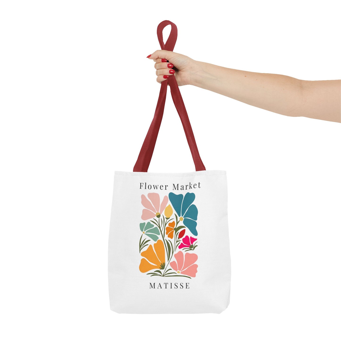 Henri Matisse tote bag with vibrant floral design inspired by Matisse's art, perfect for art lovers and everyday use.