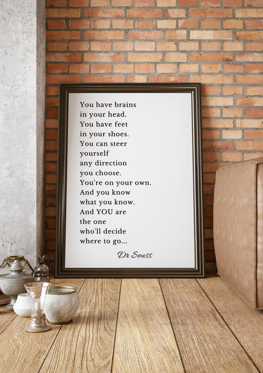 Dr. Seuss Inspirational Quote Print – Motivational Wall Art