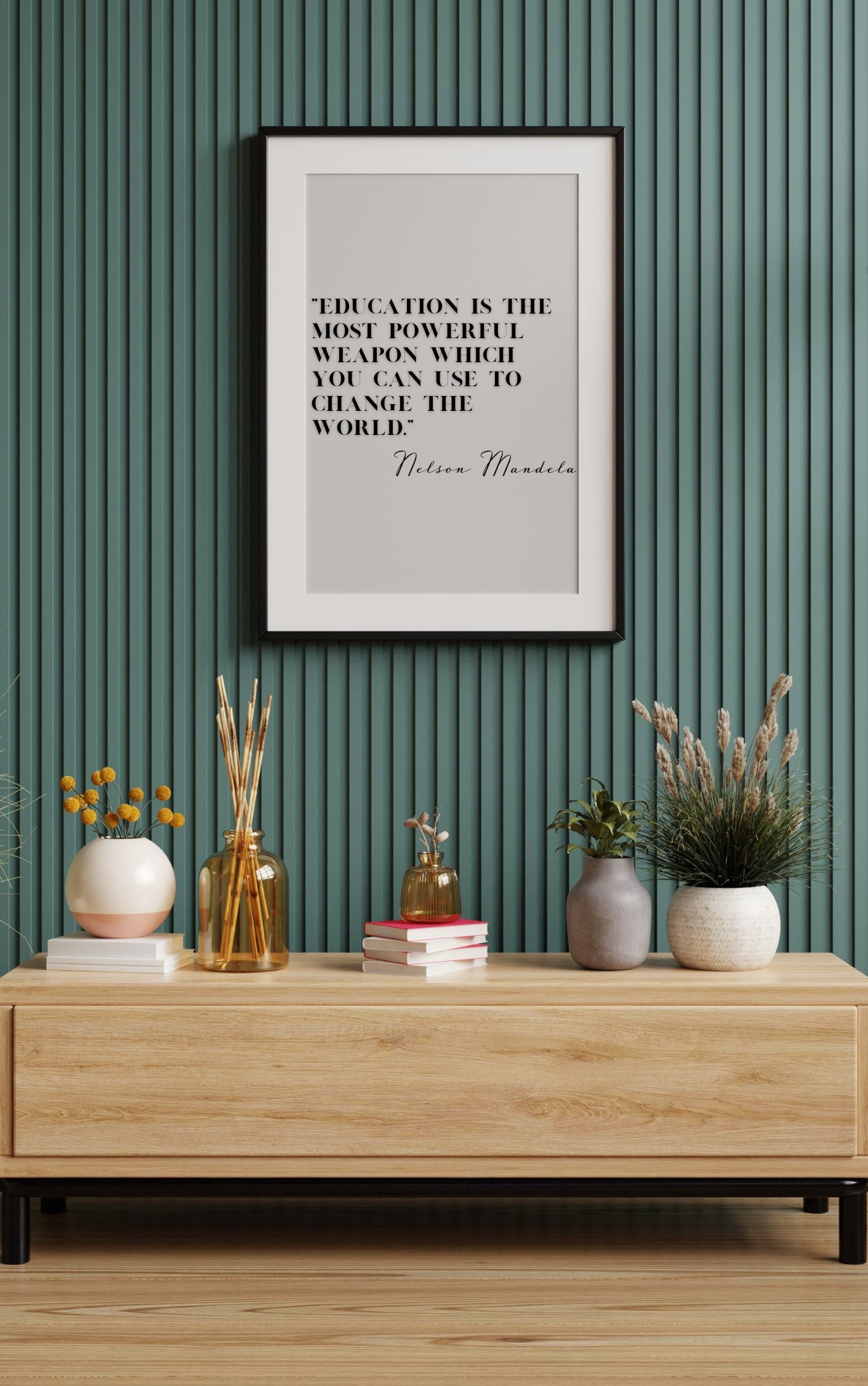 Nelson Mandela Quote Print – Education is the Most Powerful Weapon