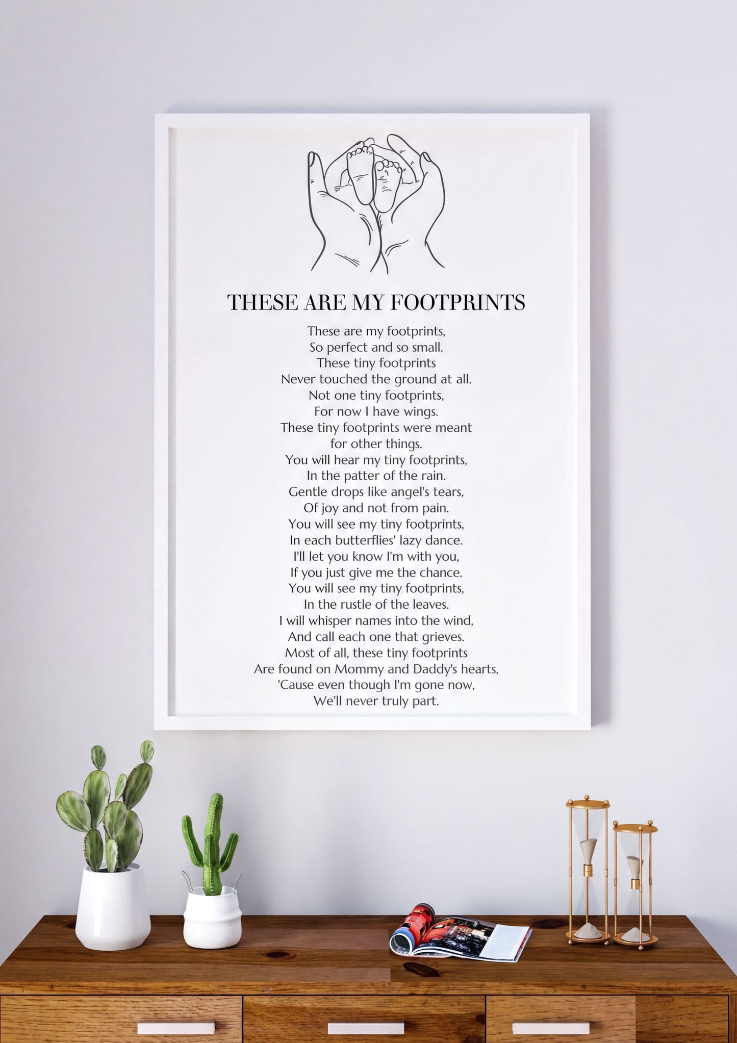 These Are My Footprints Poem Wall Art - Touching Memorial for Baby Loss