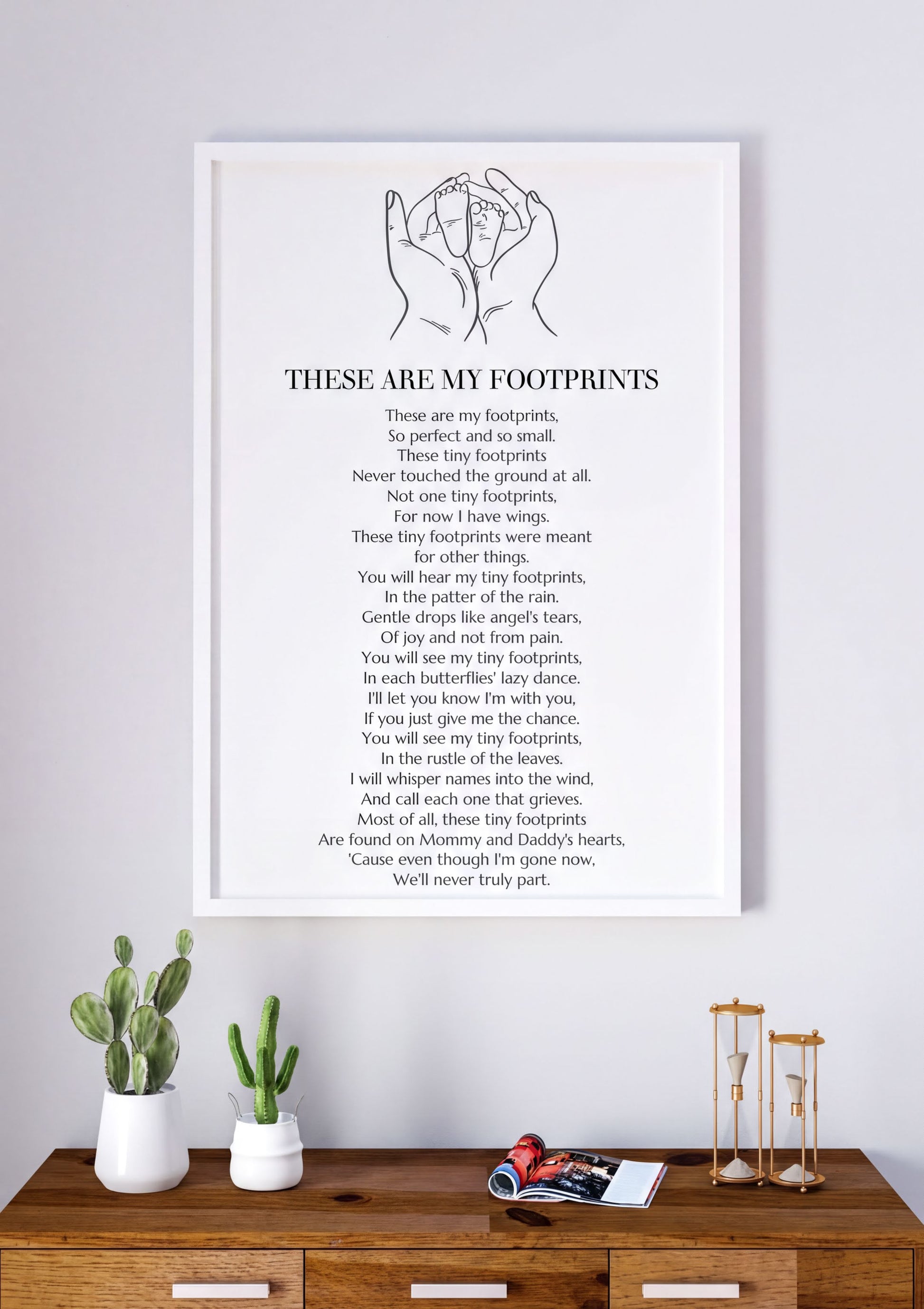 These Are My Footprints Poem Wall Art - Touching Memorial for Baby Loss
