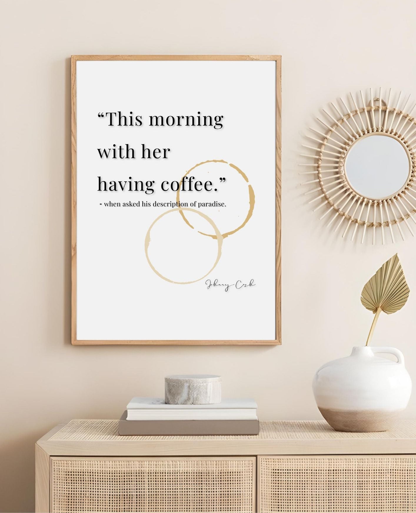 Johnny Cash Coffee Quote Print | Coffee Wall Art | Gift for Host