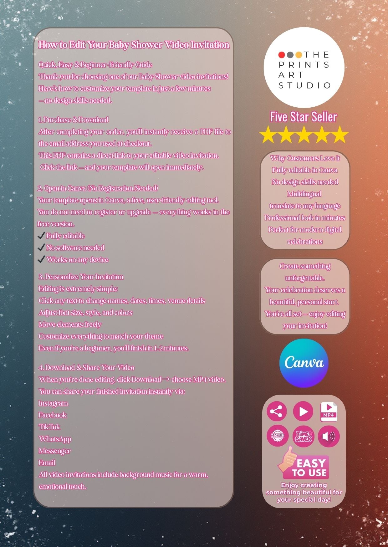 Cloud cake birthday video invitation – cinematic animated birthday design.